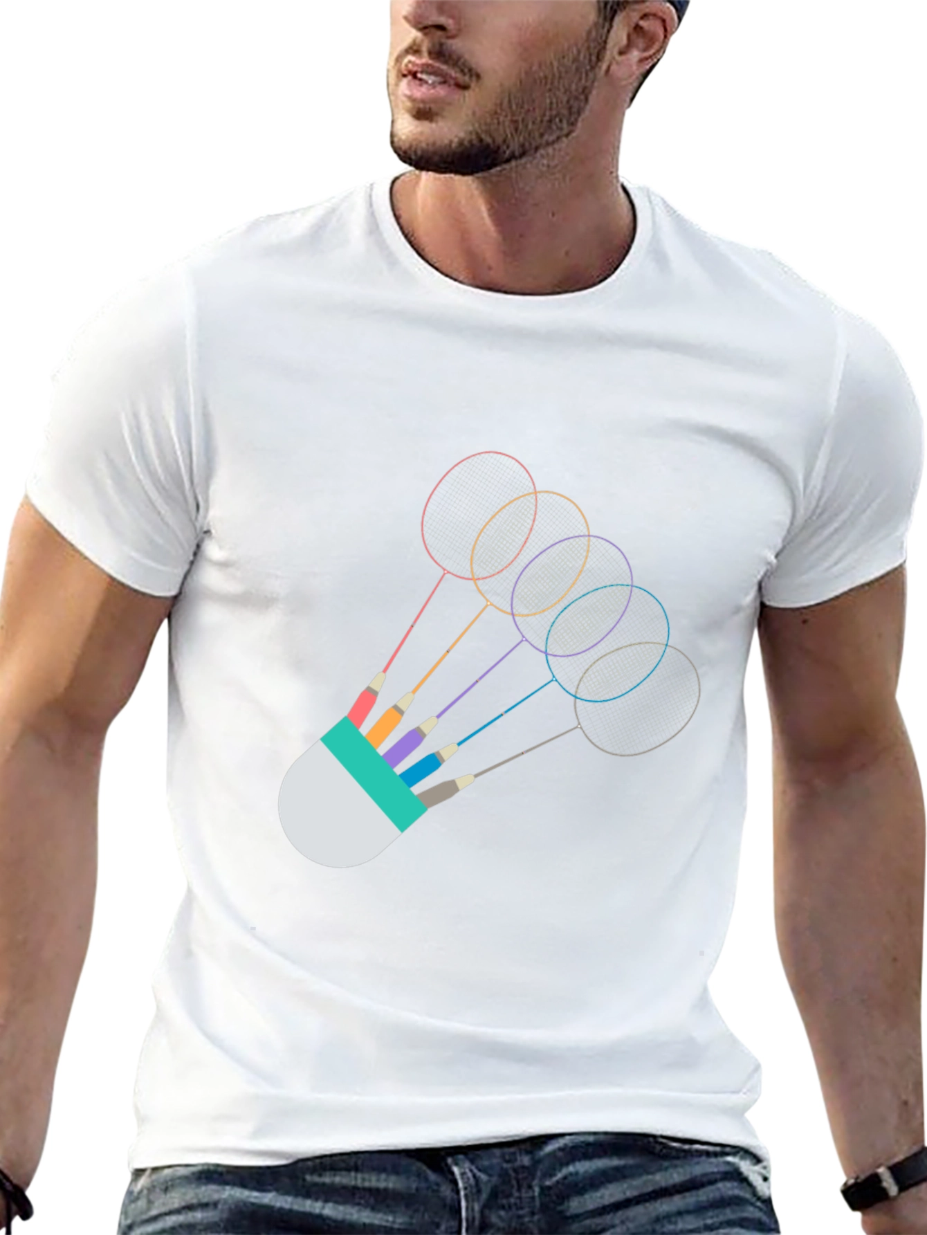 Badminton Rackets Graphic Tee - Unique Sportswear