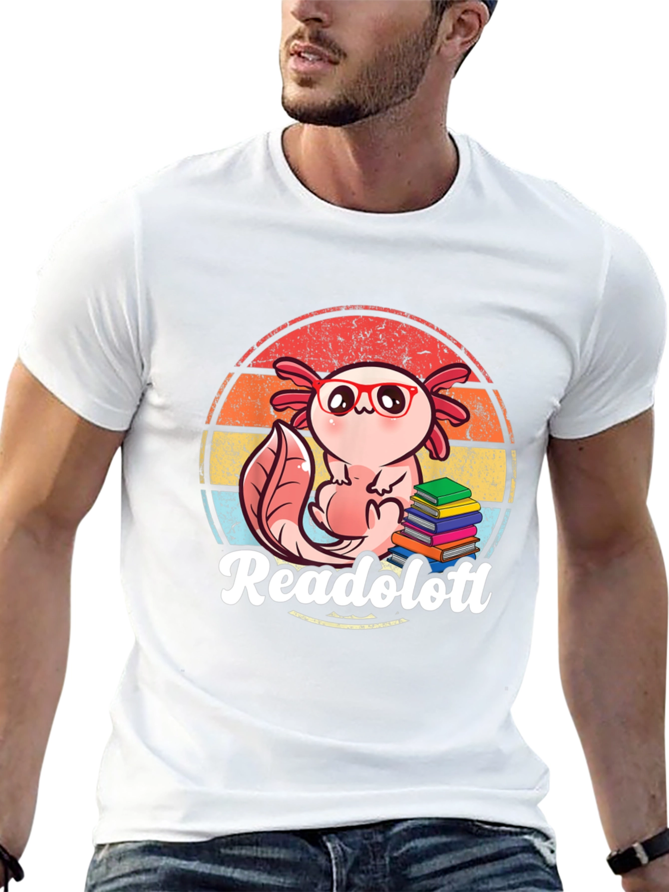 Readolotl Axolotl Reading Book T-Shirt