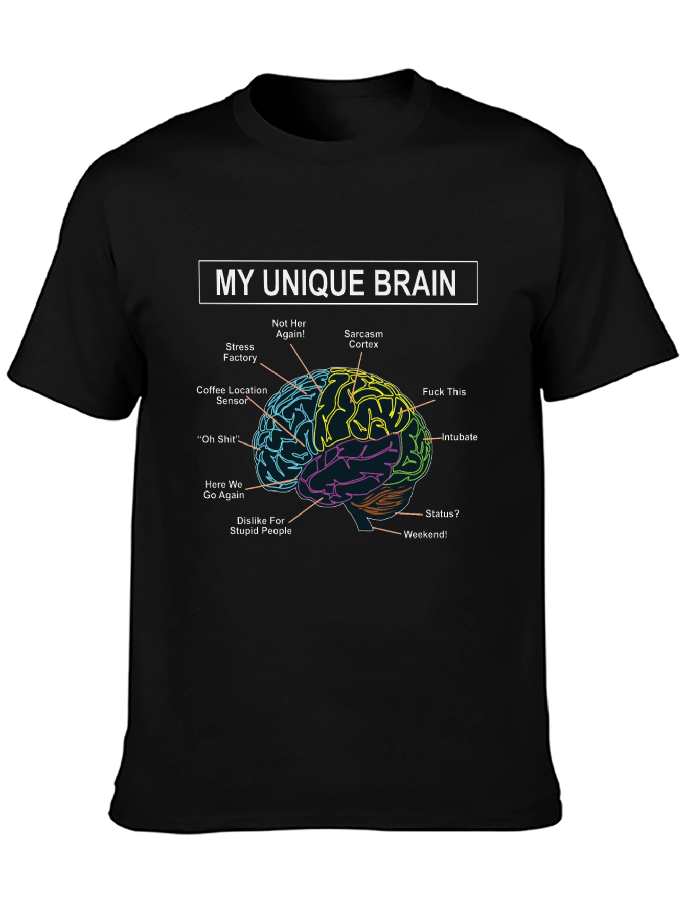 My Unique Brain Funny Graphic Tee