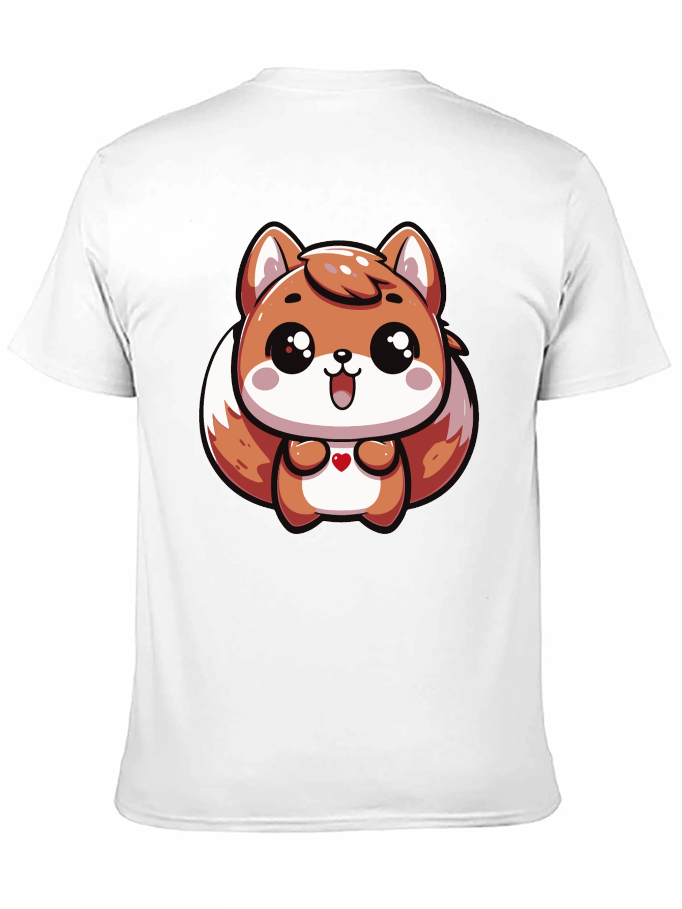 Cute Cartoon Squirrel Graphic Black T-Shirt
