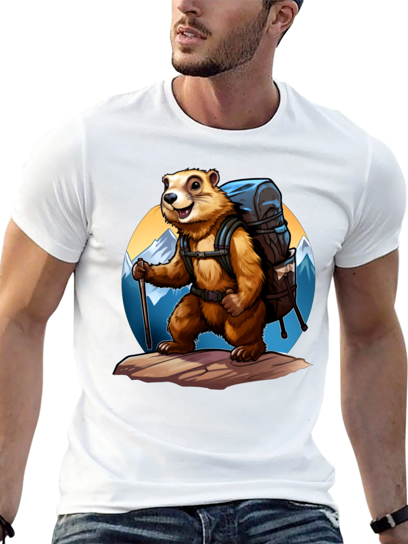 Hiking Marmot Graphic Tee - Adventure Ready!