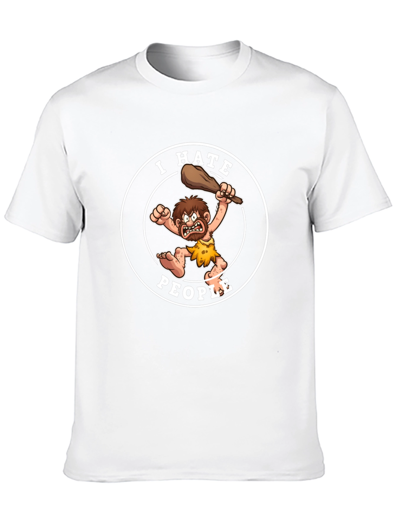 I Hate People Caveman Graphic T-Shirt