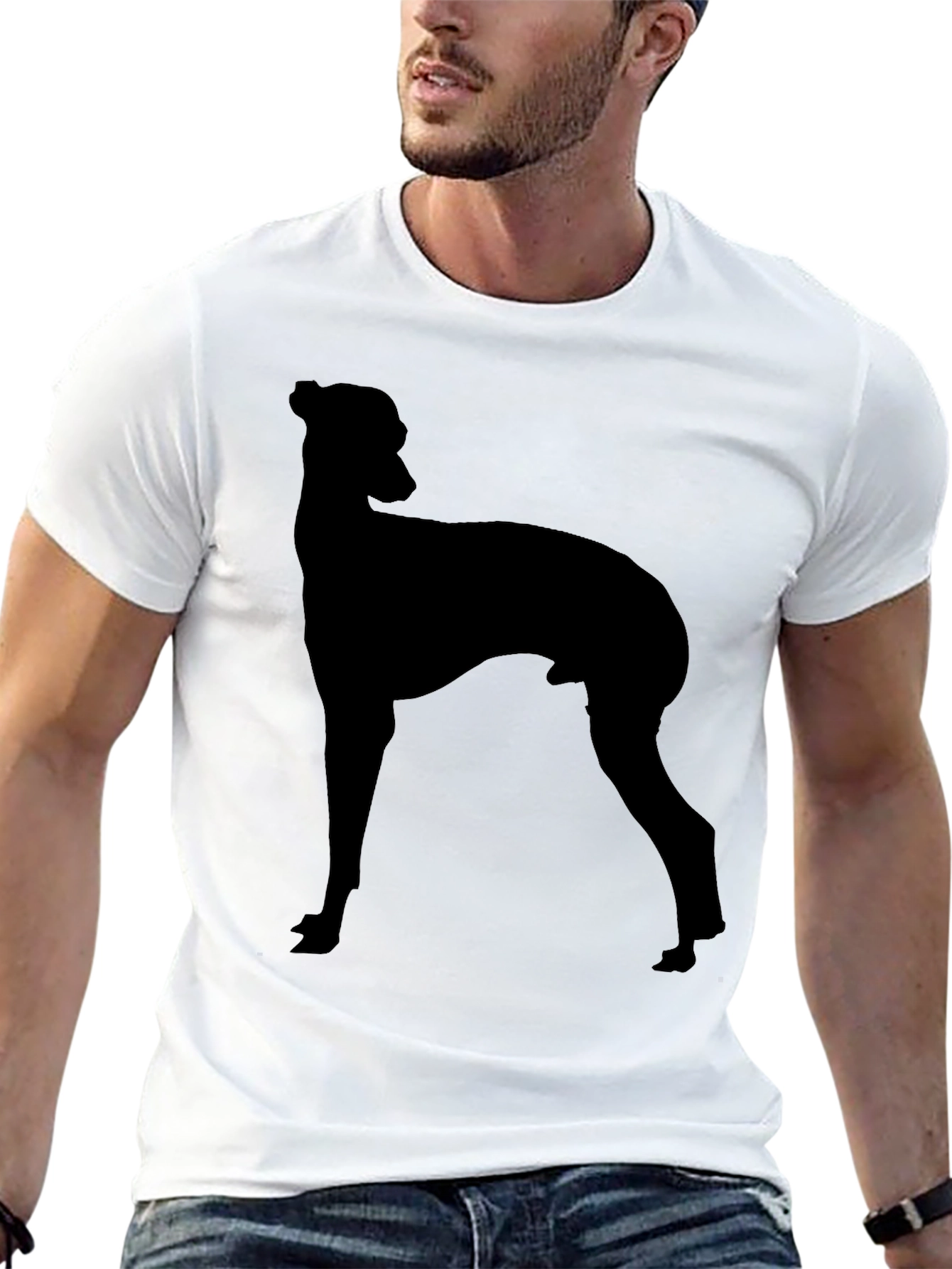Black Dog Silhouette Graphic T-Shirt