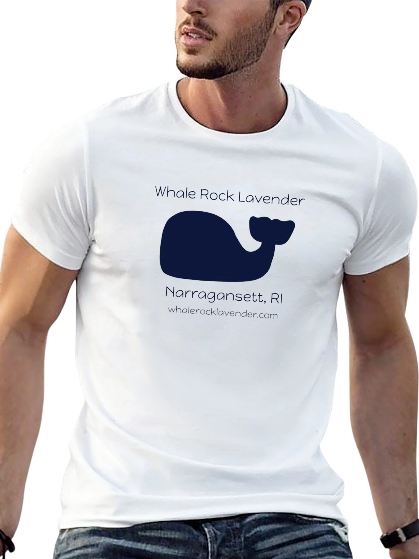 Mens Black T-Shirt with Whale Graphic Print Casual Tee