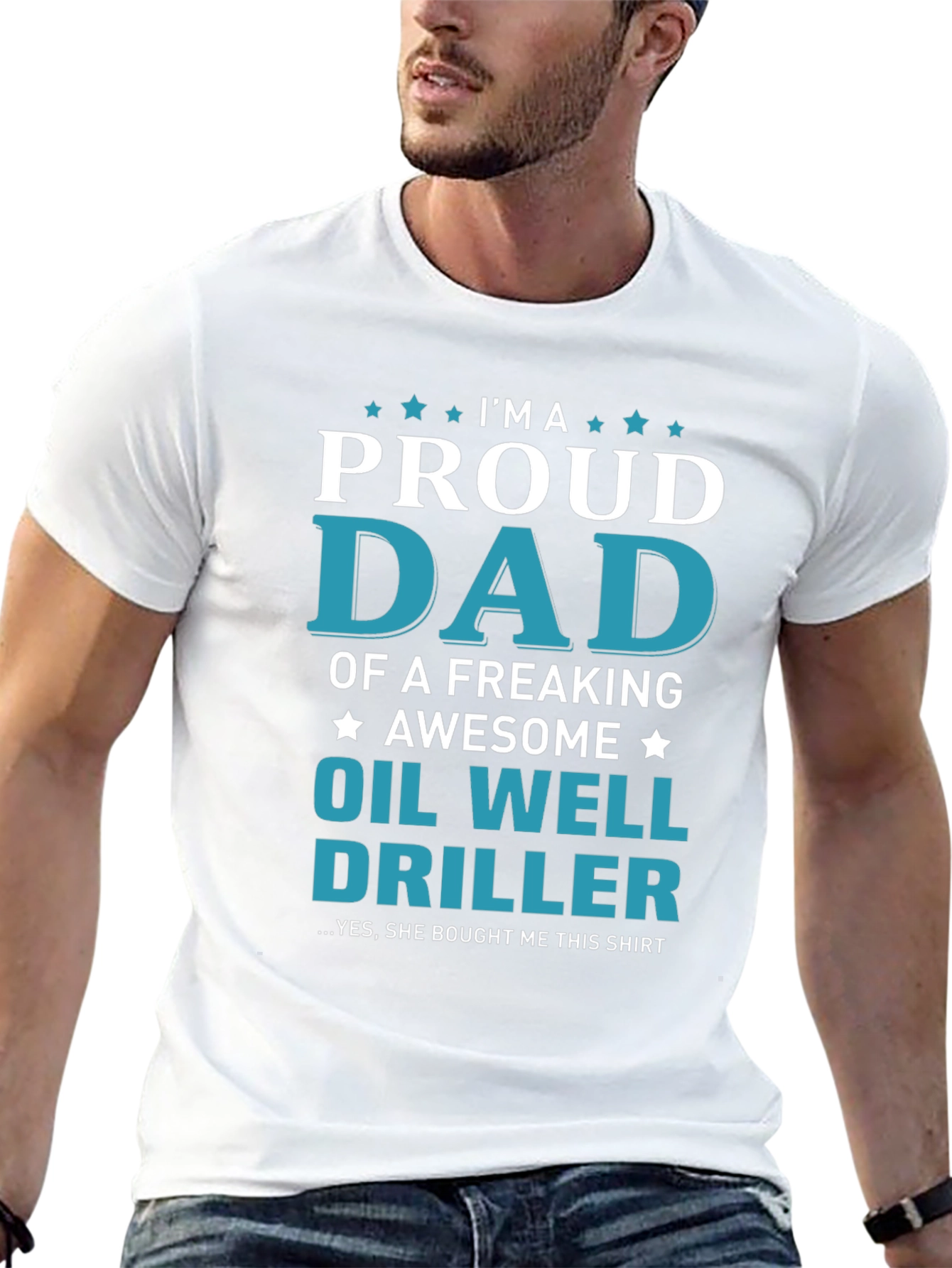 Proud Dad Oil Well Driller Graphic T-Shirt