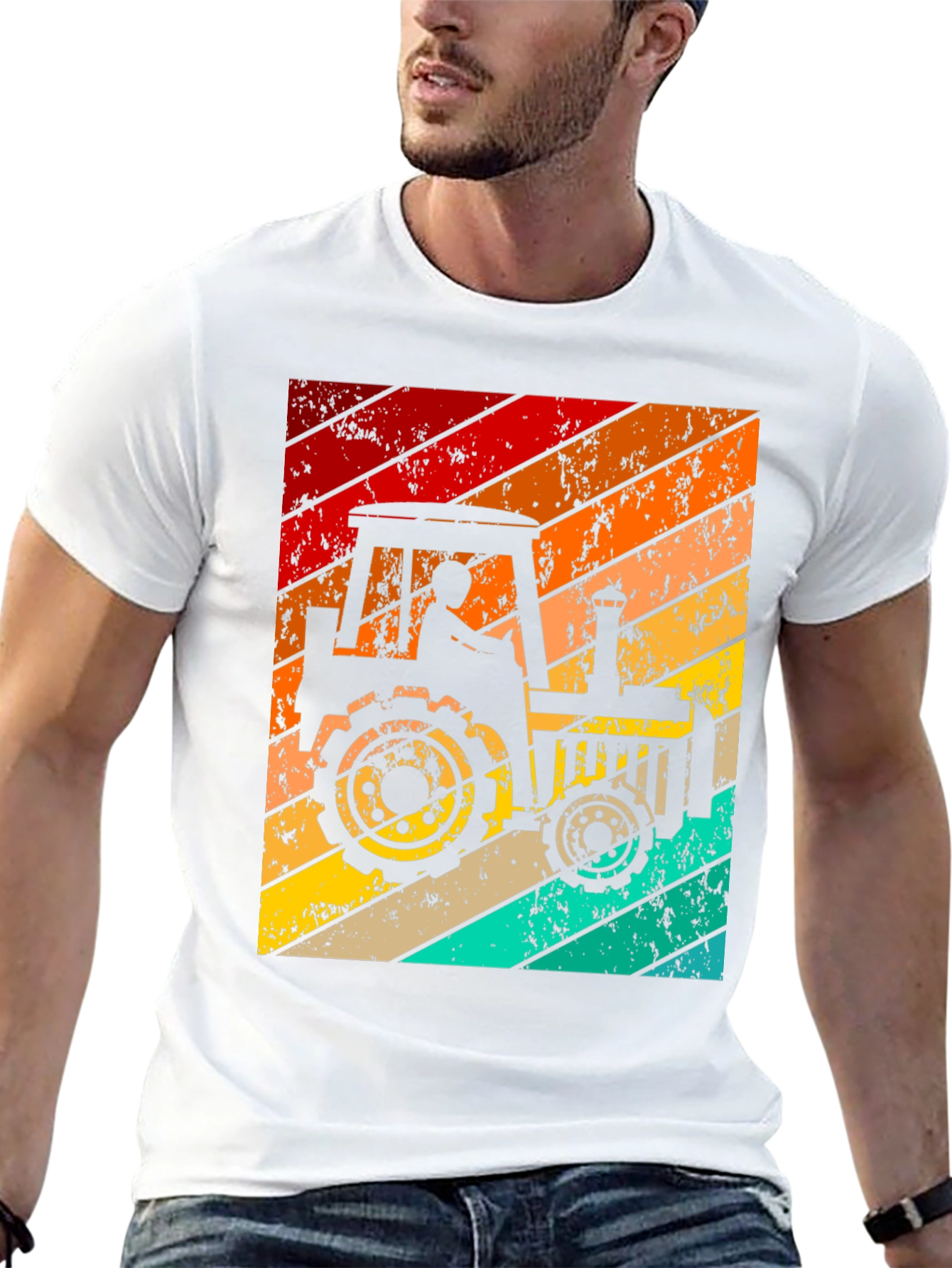Retro Tractor Graphic T-Shirt