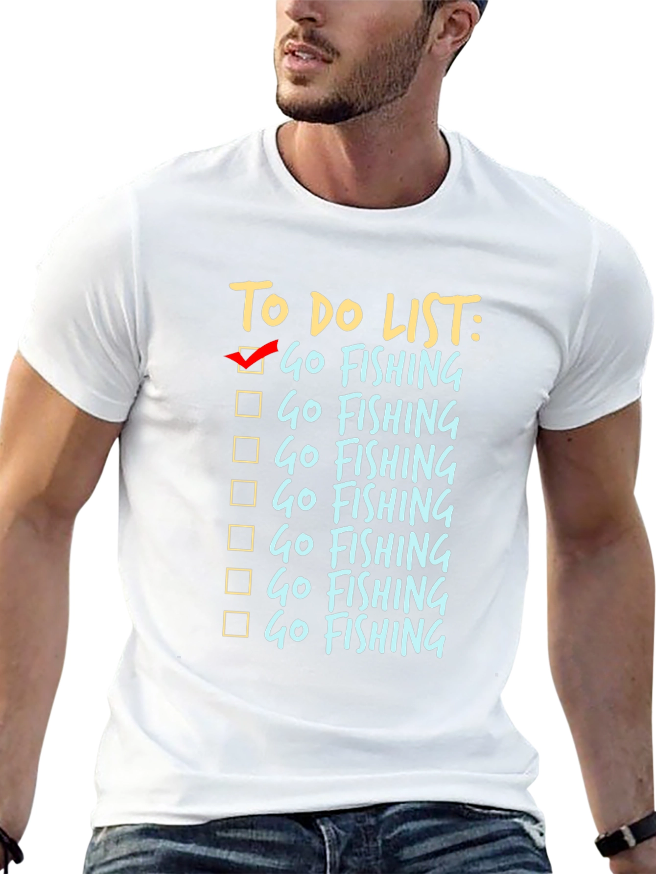 To Do List Go Fishing Black T-Shirt