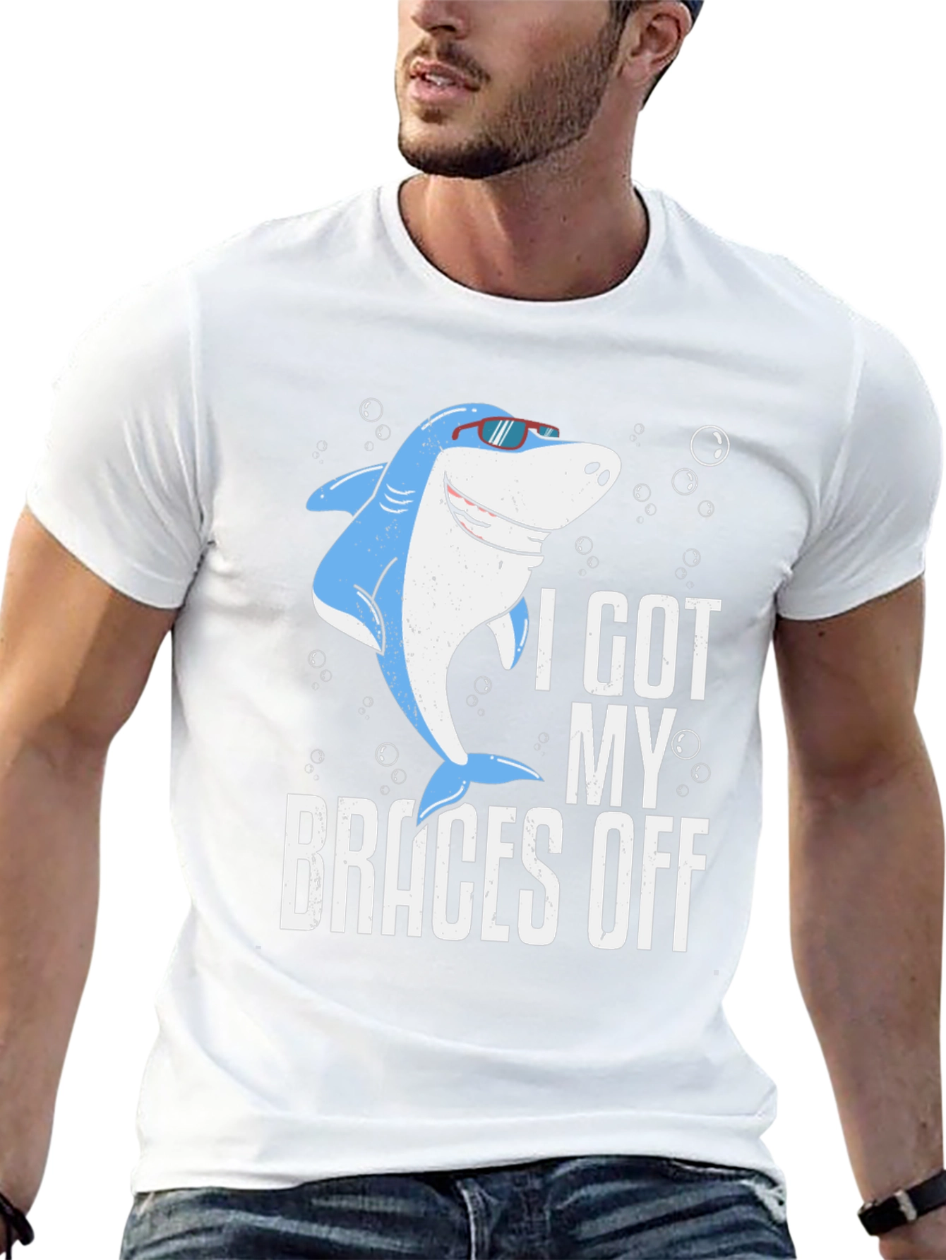 Funny Shark Braces Off T-Shirt