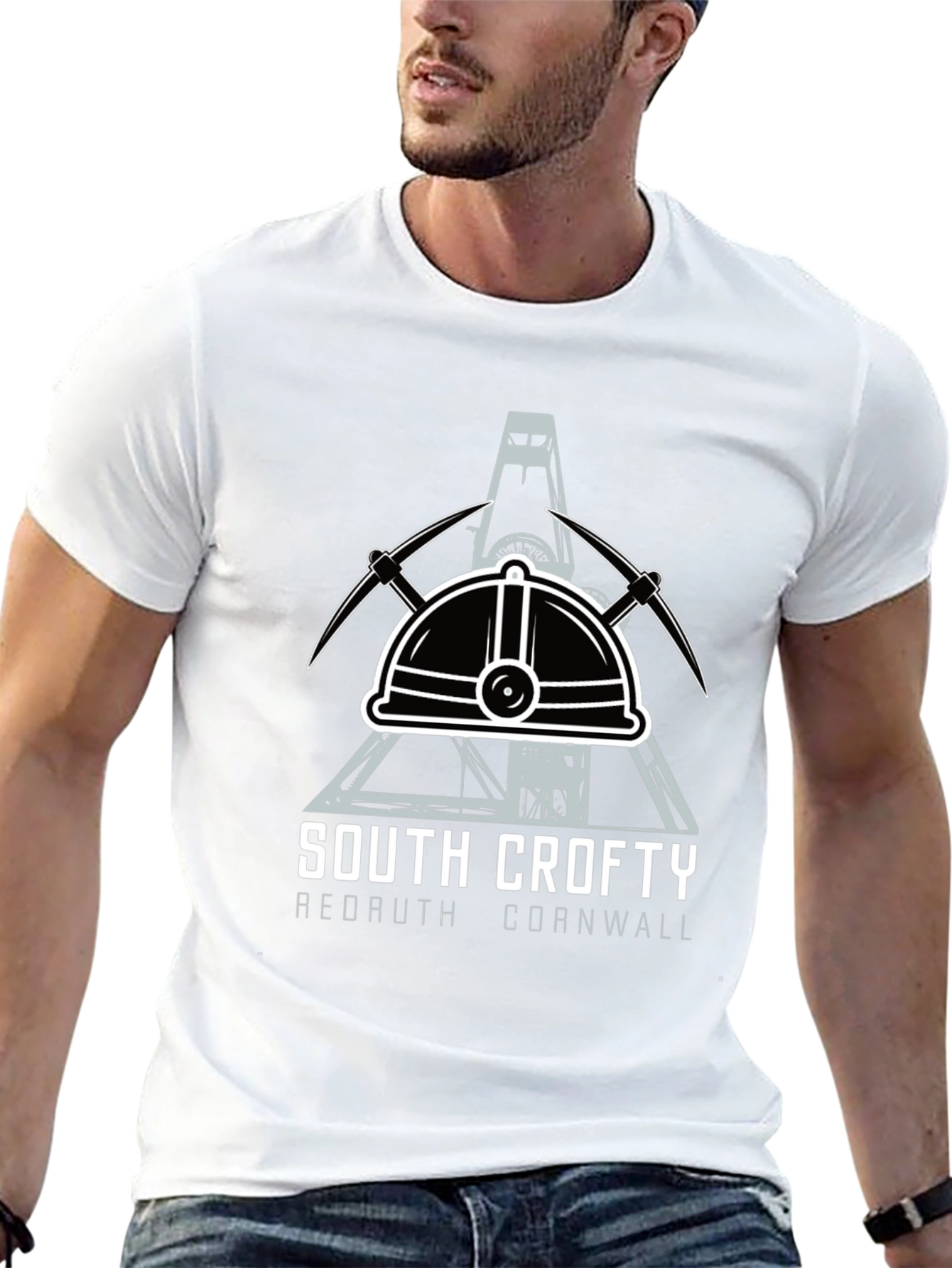 South Crofty Mining T-Shirt - Black Cotton Tee