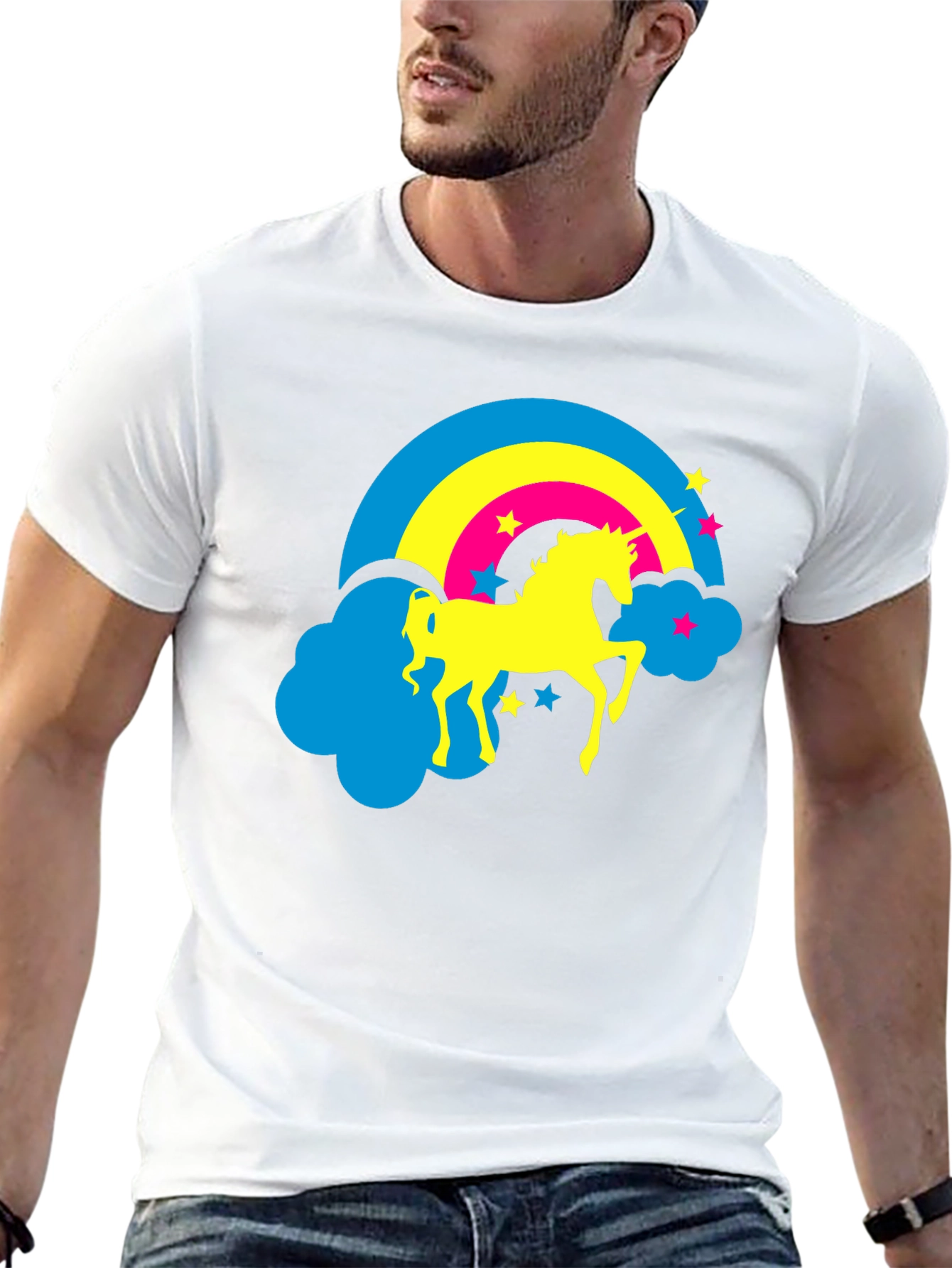 Unicorn Rainbow Graphic Tee - Black