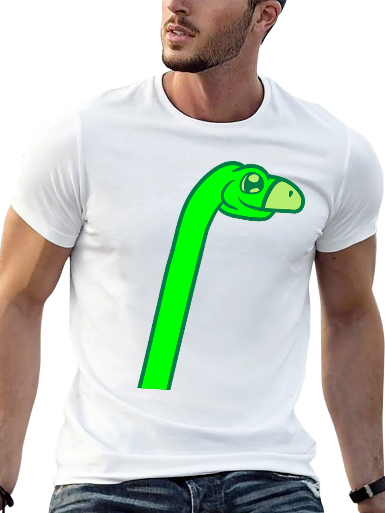 Green Dino Cartoon Graphic Tee
