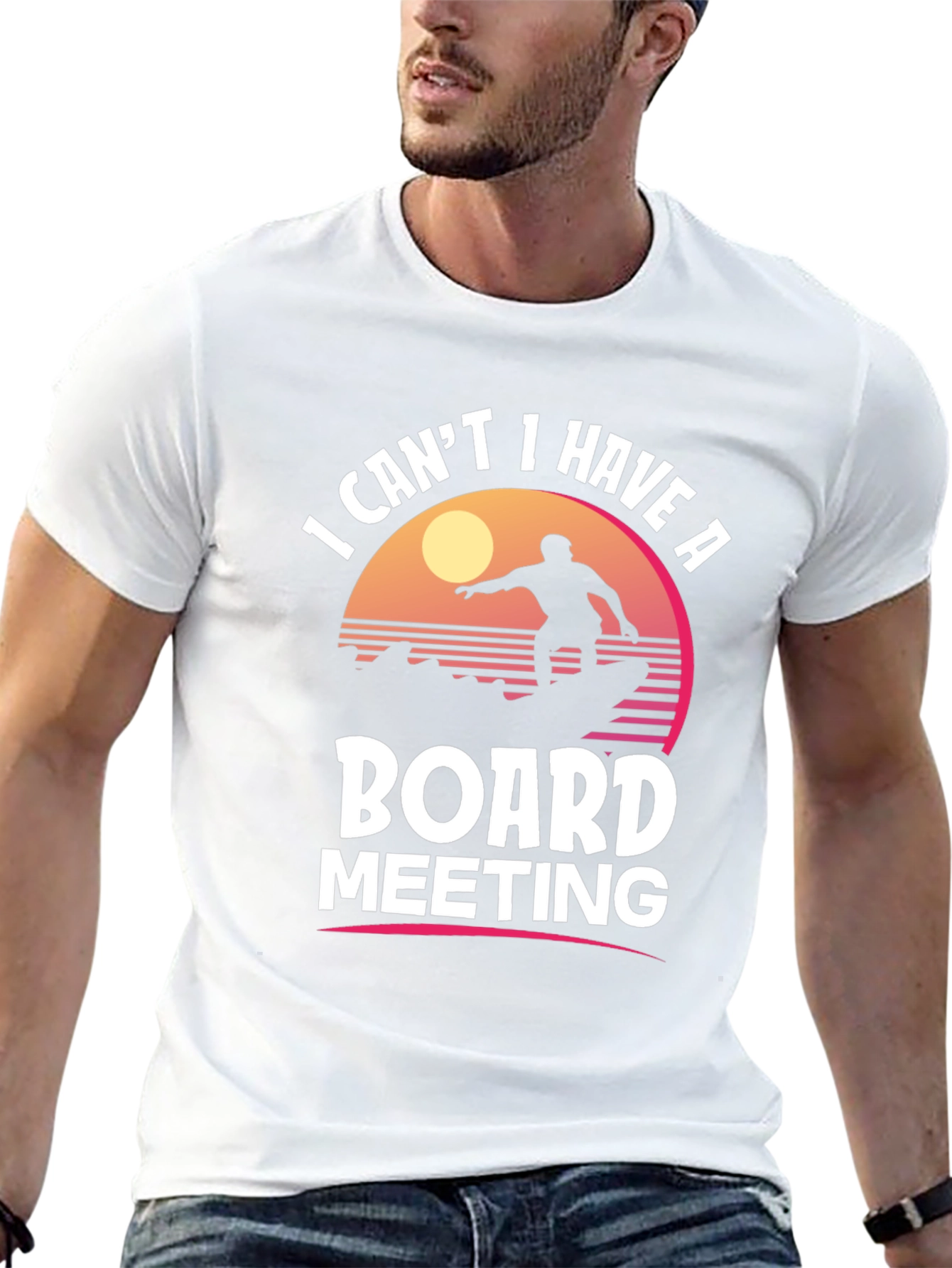 Board Meeting Surfer T-Shirt - Novelty Graphic Tee