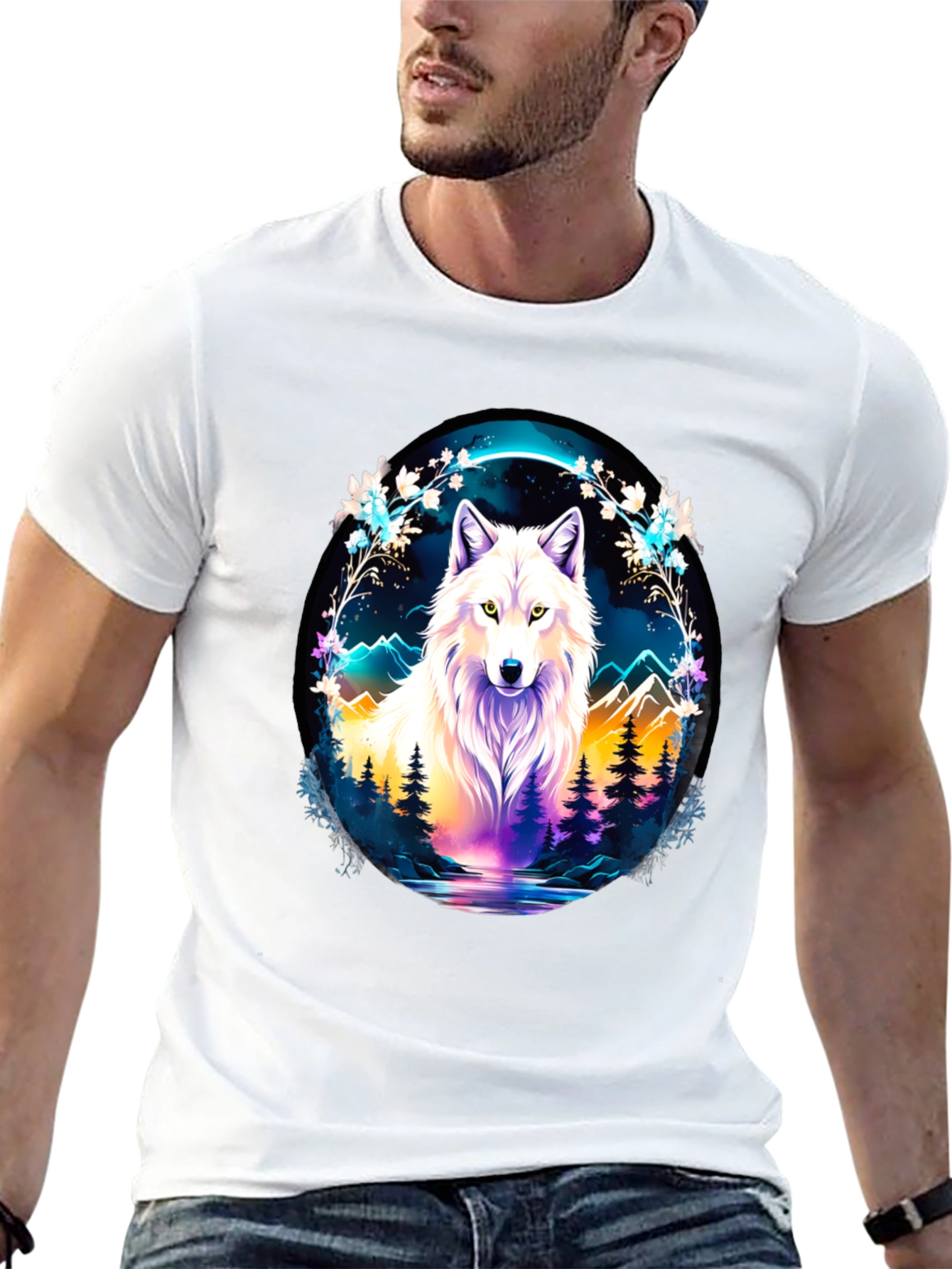 Wolf in Wilderness Graphic T-Shirt