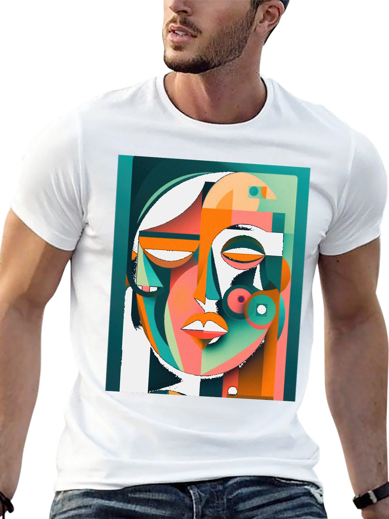 Abstract Art Face Graphic Tee