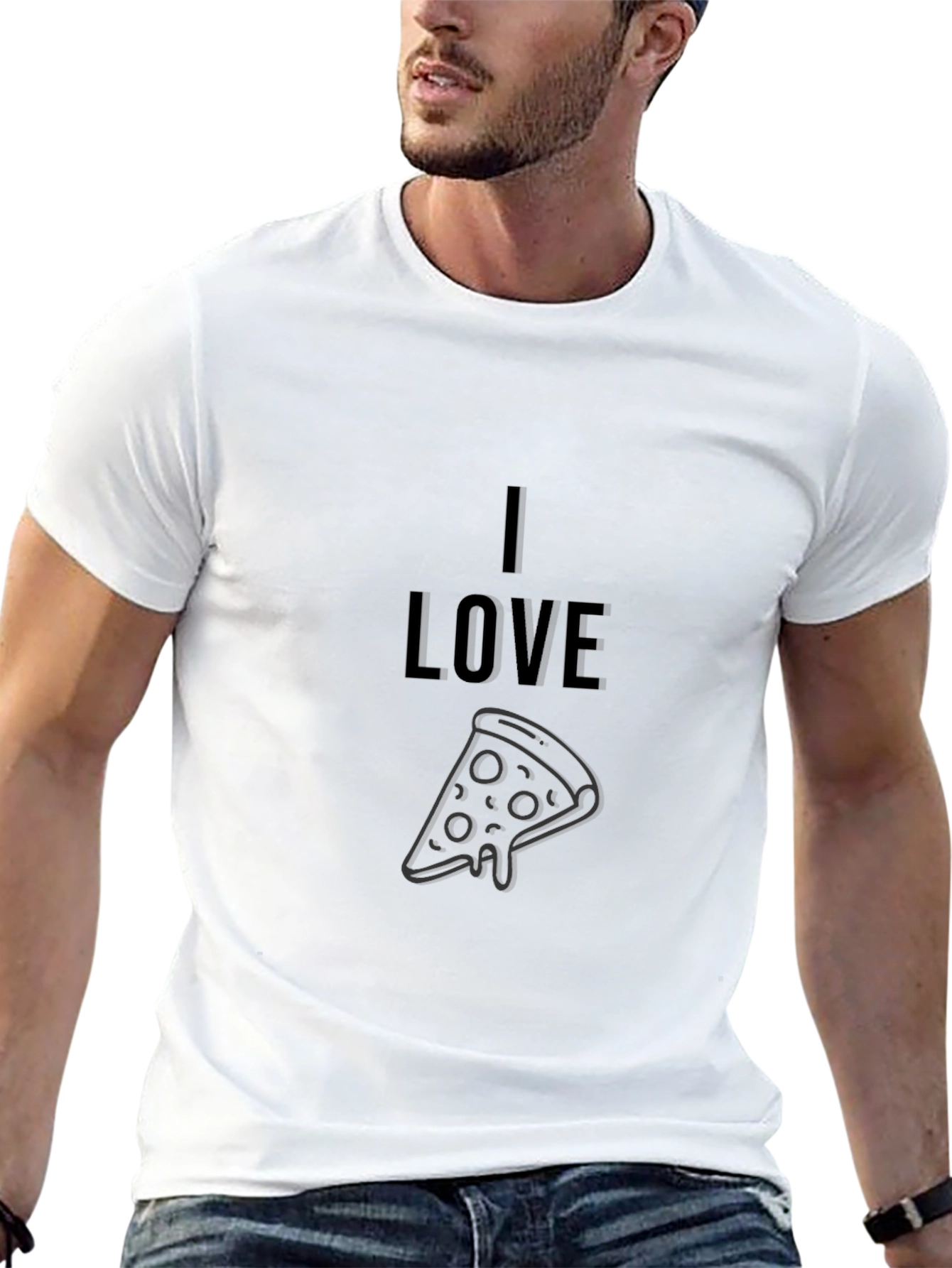 I Love Pizza Graphic Tee - Black