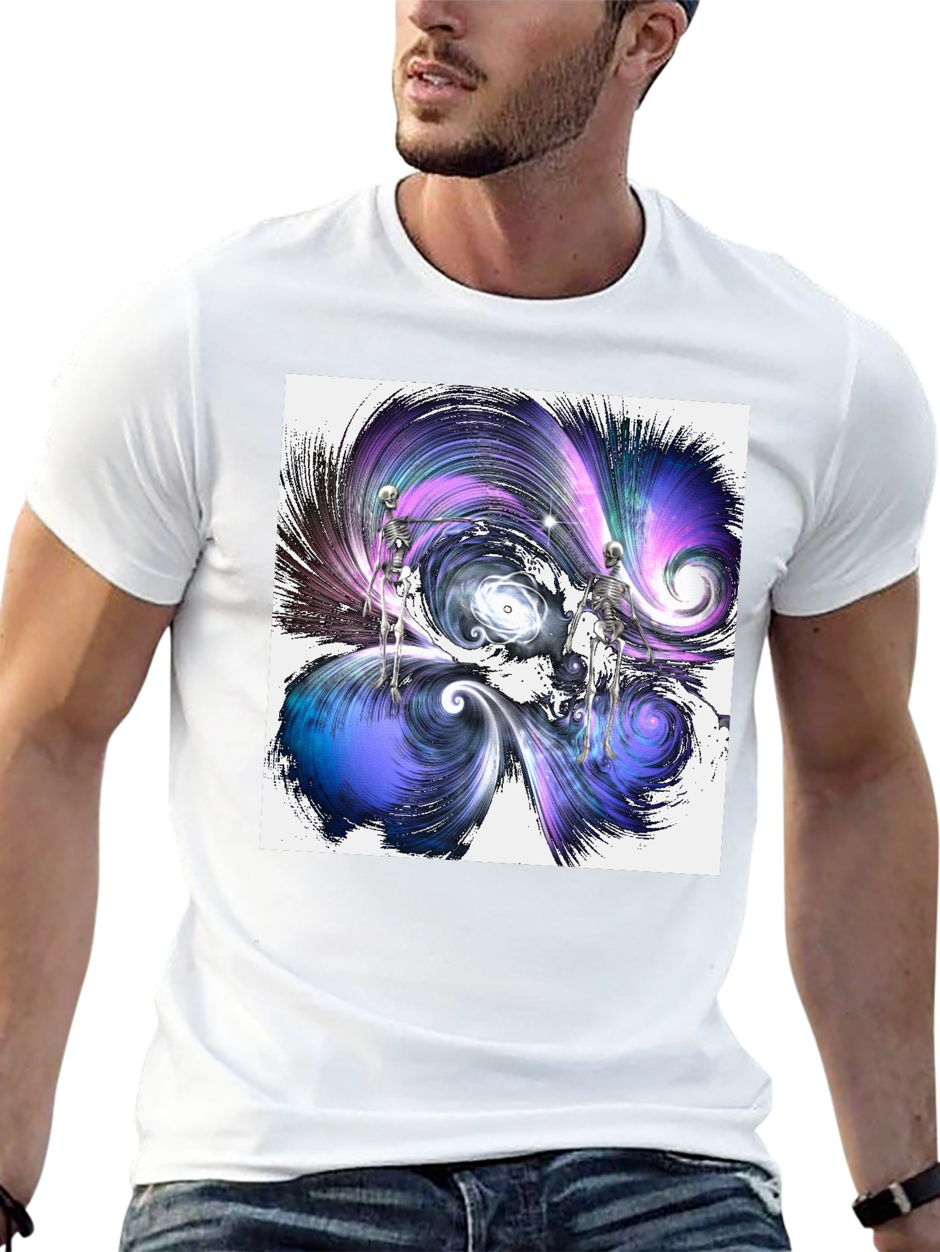 Cosmic Skeletons Graphic Tee - Black