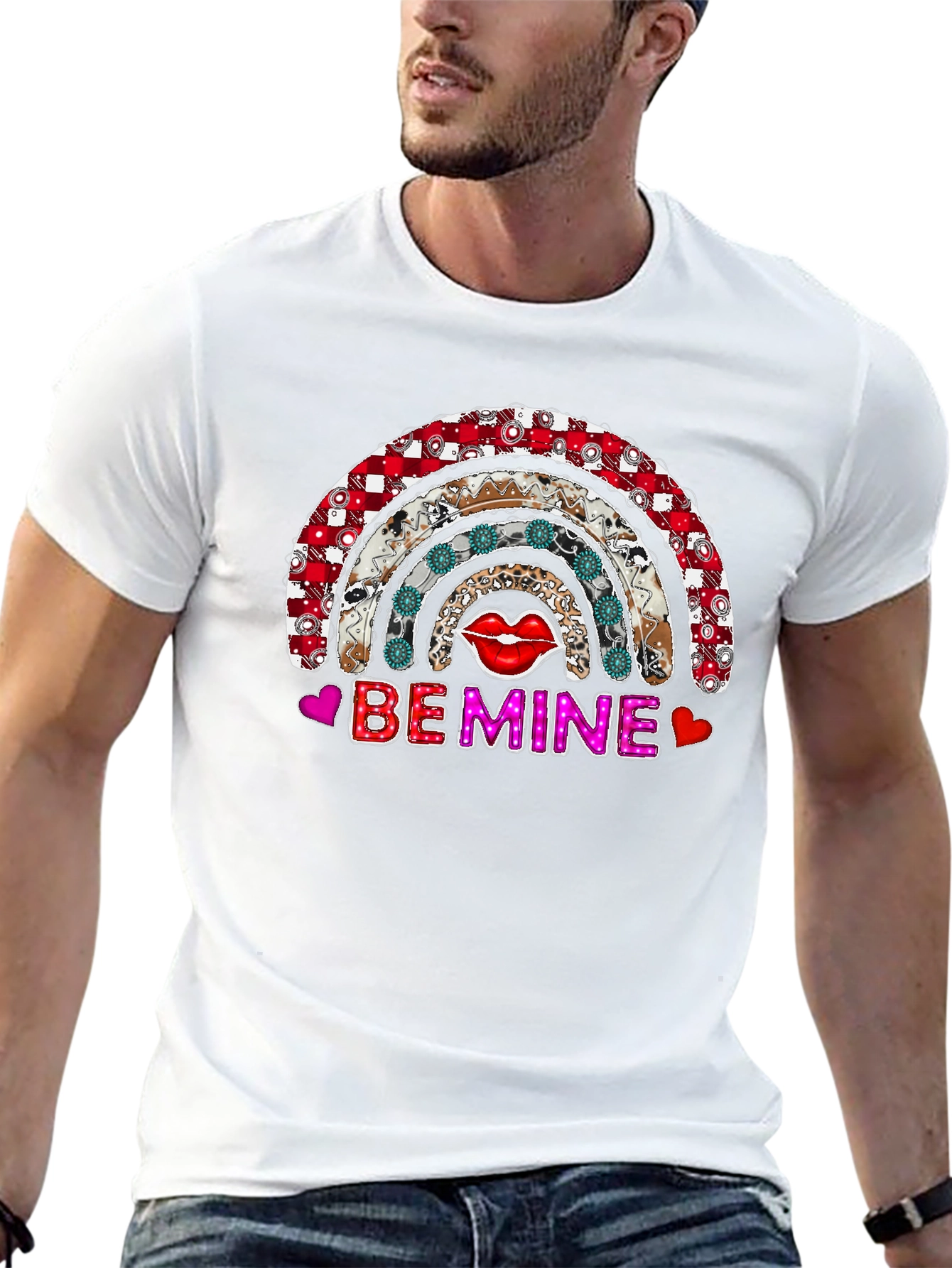 Be Mine Rainbow Graphic Tee - Valentines Day Shirt