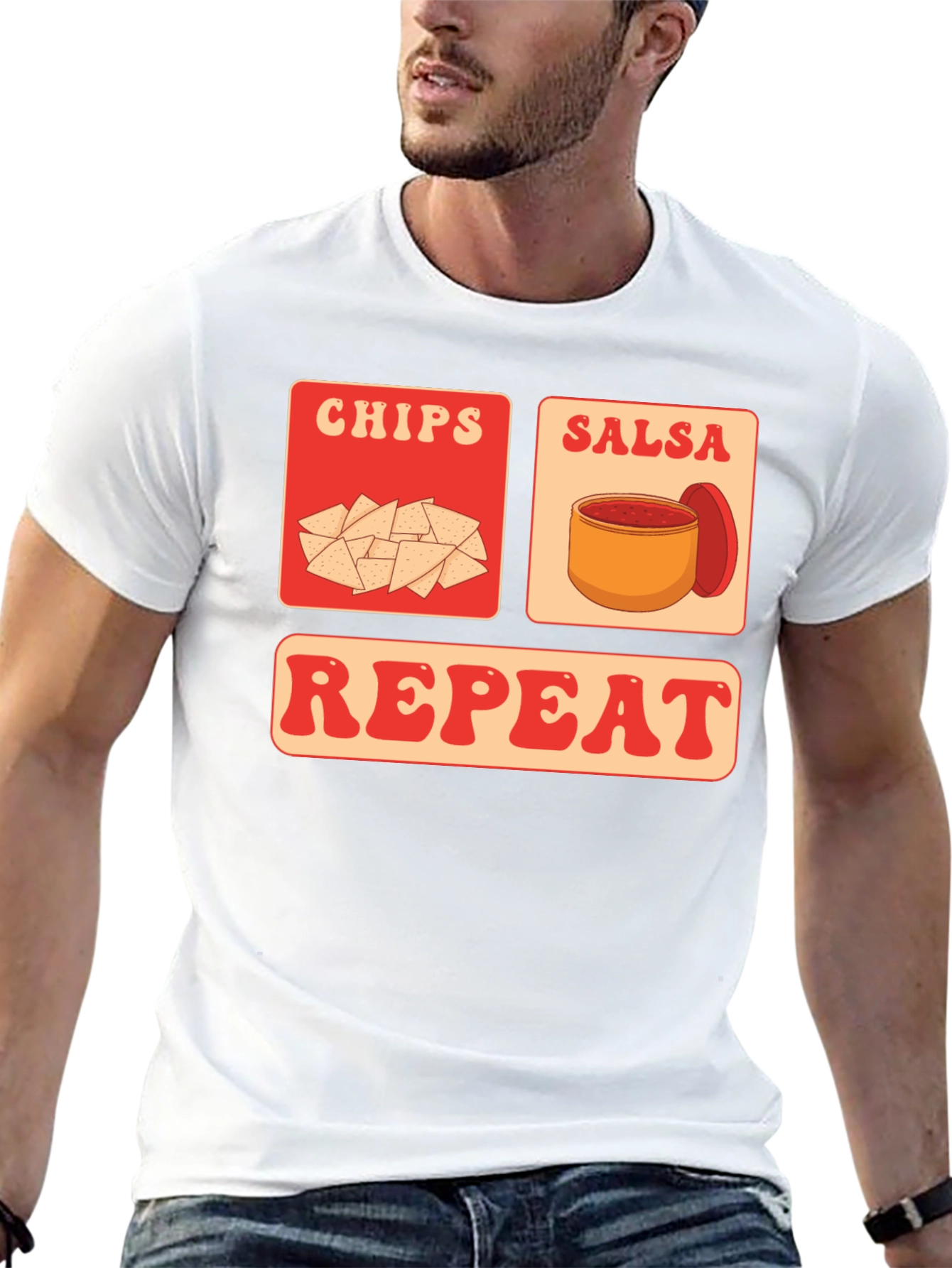 Chips Salsa Repeat Graphic Tee