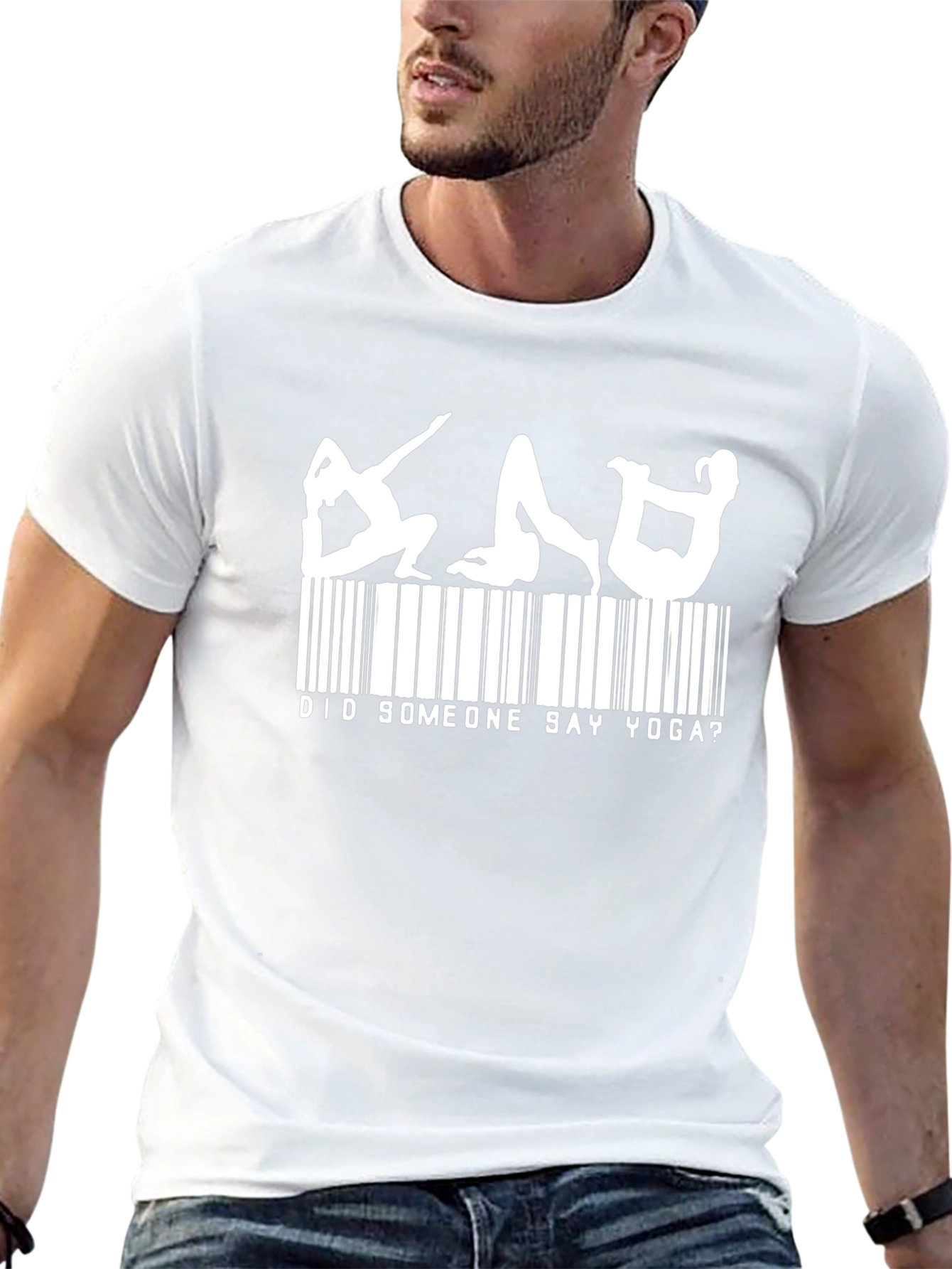 Yoga Barcode Mens Black T-Shirt