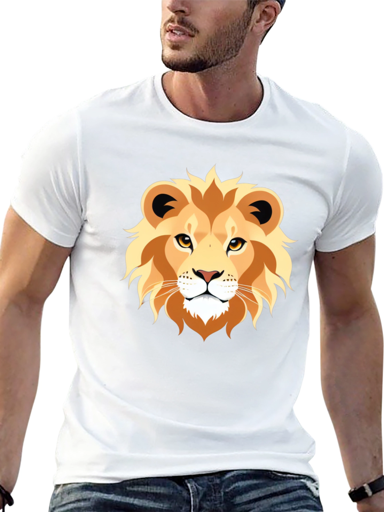 Lion Graphic Tee - Bold Animal Print T-Shirt
