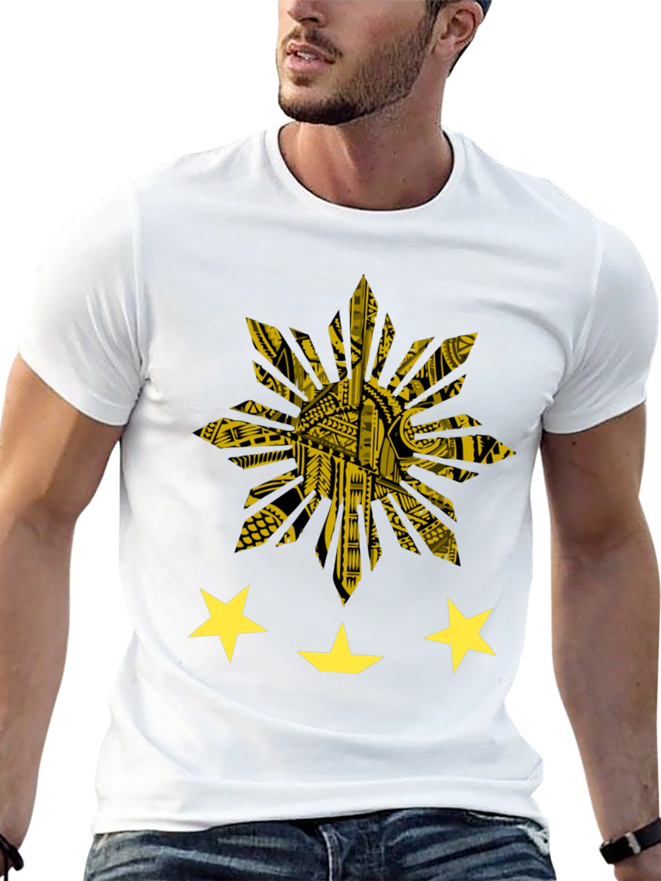 Philippine Sun & Stars Graphic Tee - Black