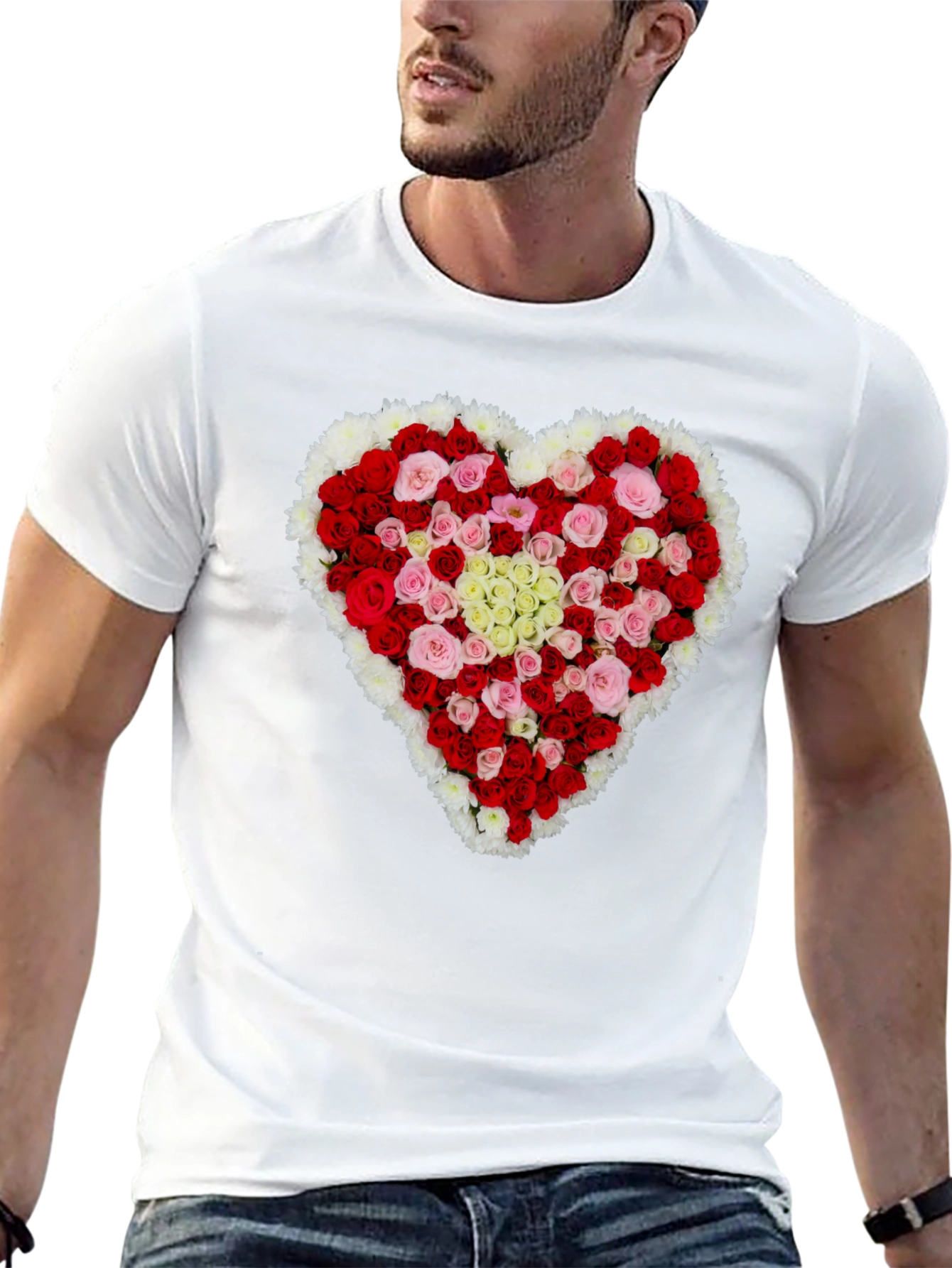 Floral Heart T-Shirt - Romantic Valentines Day Gift