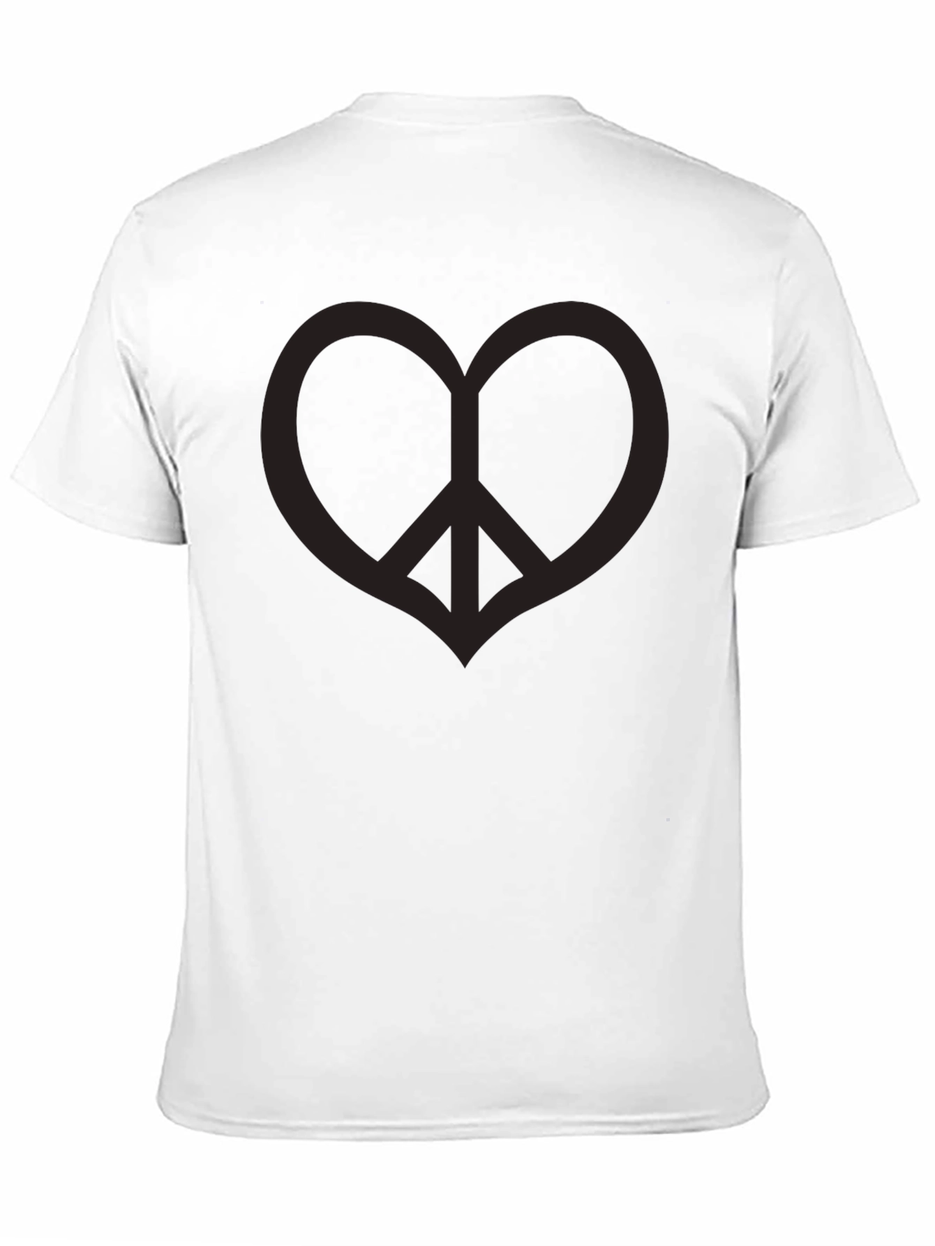 Peace Heart Black T-Shirt - Mens Casual Tee