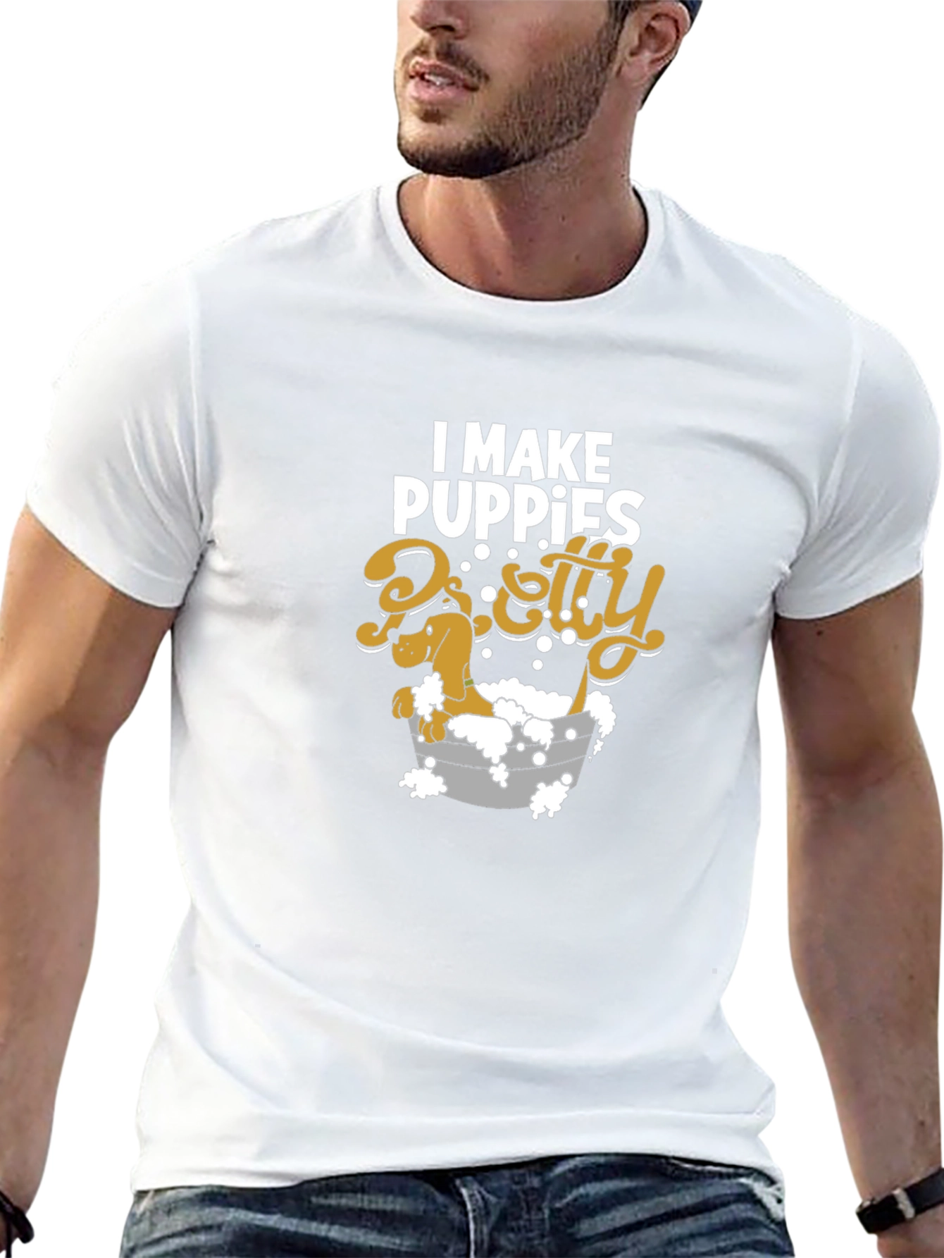 I Make Puppies Pretty T-Shirt Funny Groomer Tee
