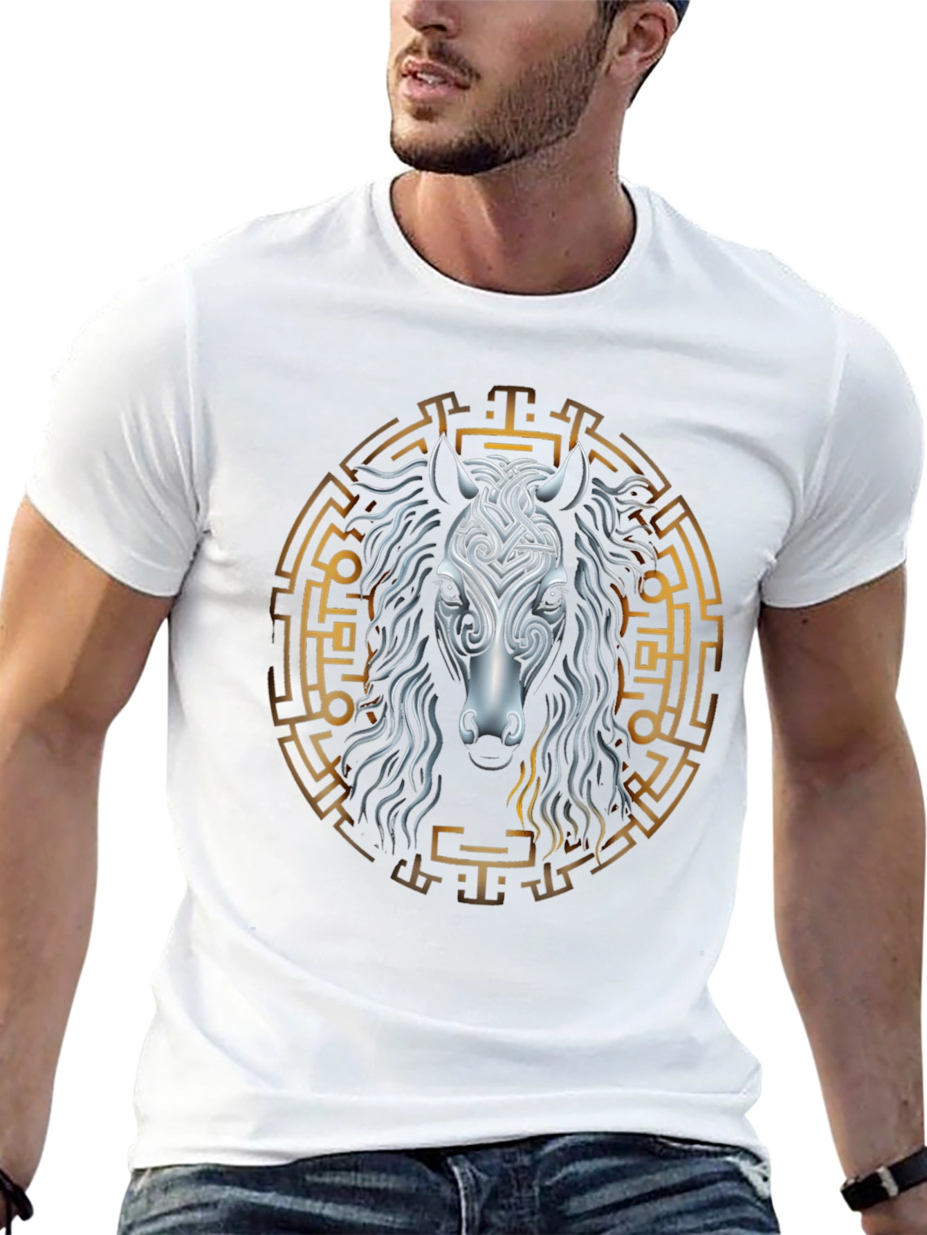 Celtic Horse Graphic Tee - Black