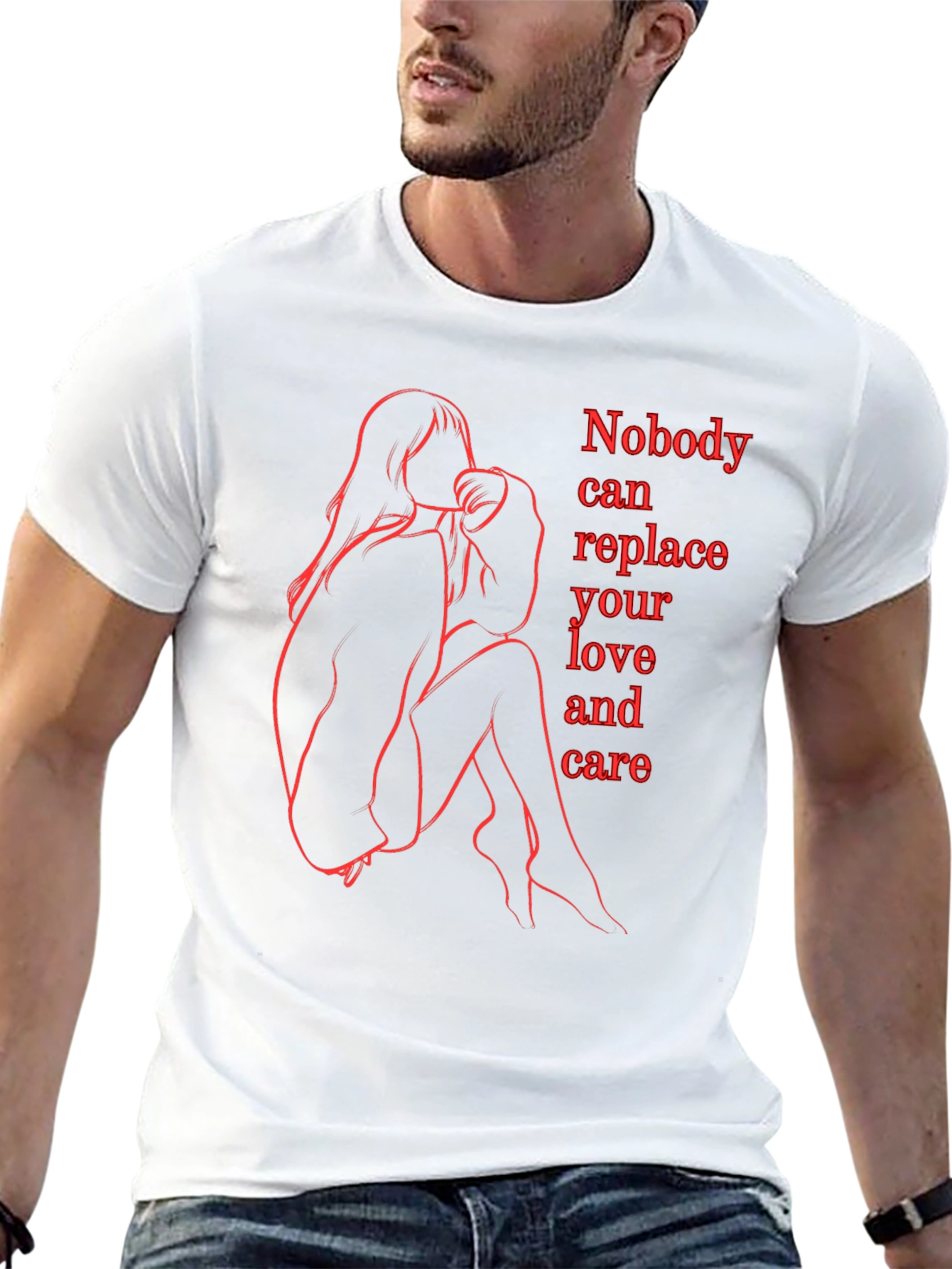 Emotional Line Art Graphic Tee