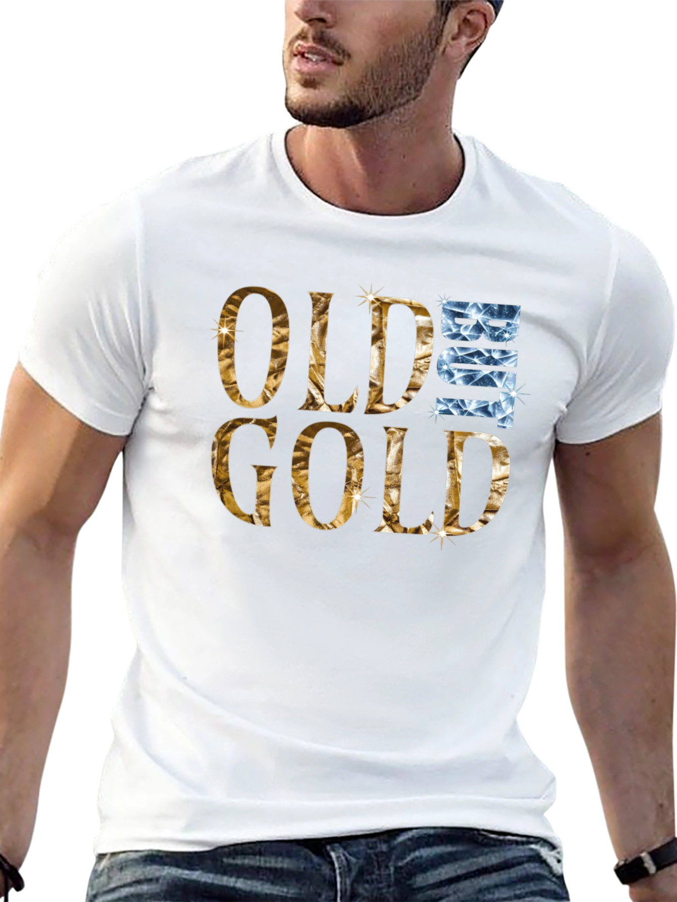 Old But Gold Graphic Tee - Black Cotton T-Shirt
