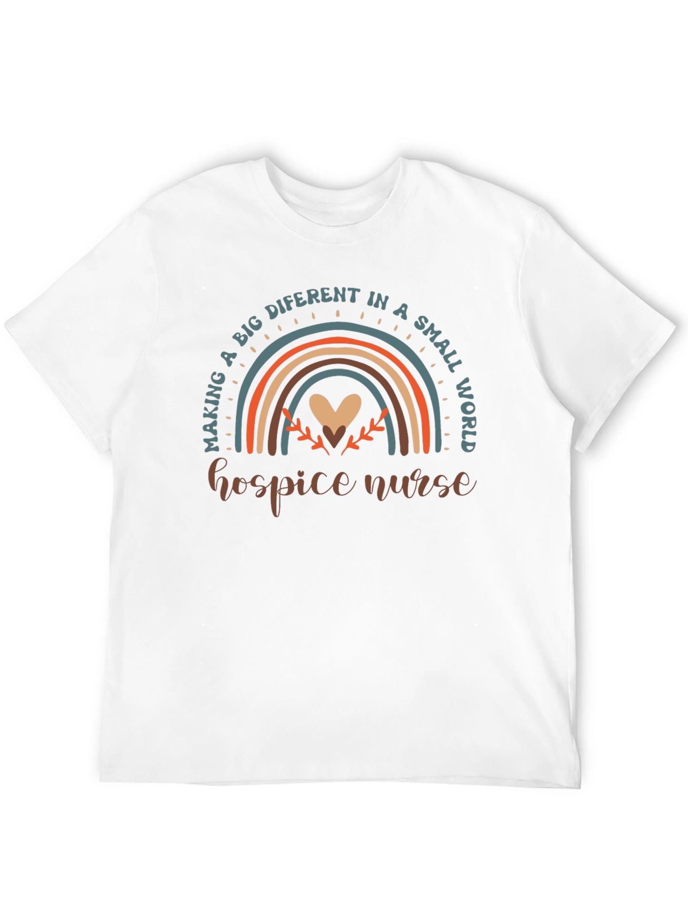 Hospice Nurse Rainbow Graphic Tee