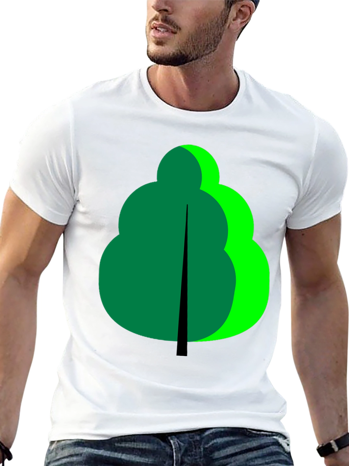 Abstract Tree Graphic Black T-Shirt