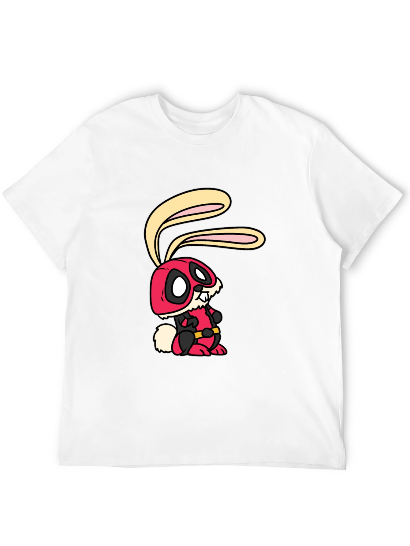 Deadpool Bunny Graphic Tee - Black Cotton Shirt