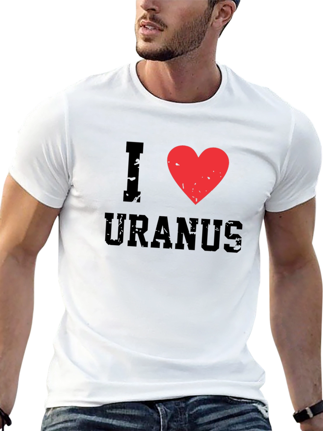 I Heart Uranus Black Cotton T-Shirt