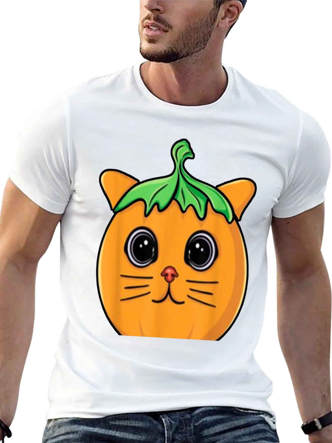 Pumpkin Cat T-Shirt - Halloween Cute Spooky
