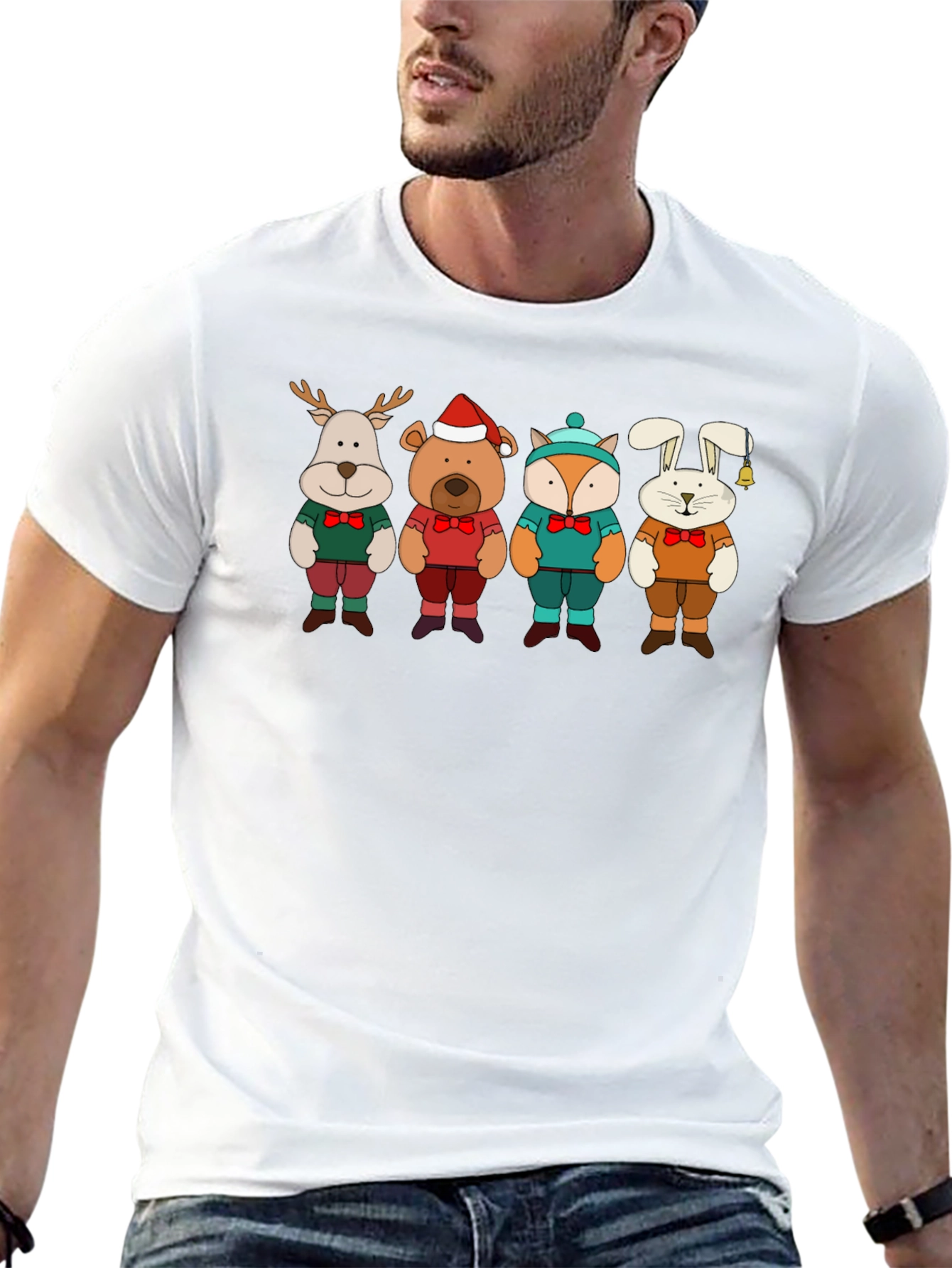 Festive Animal Crewneck T-Shirt