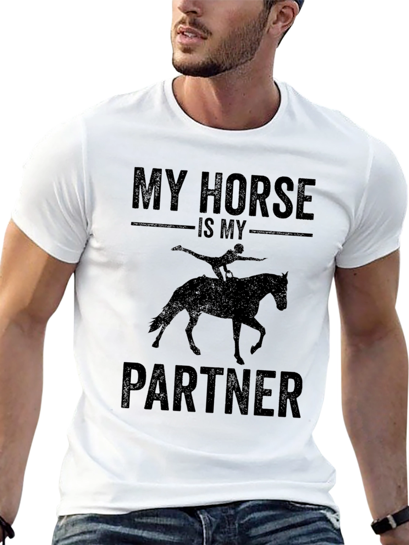 My Horse Is My Partner Black T-Shirt