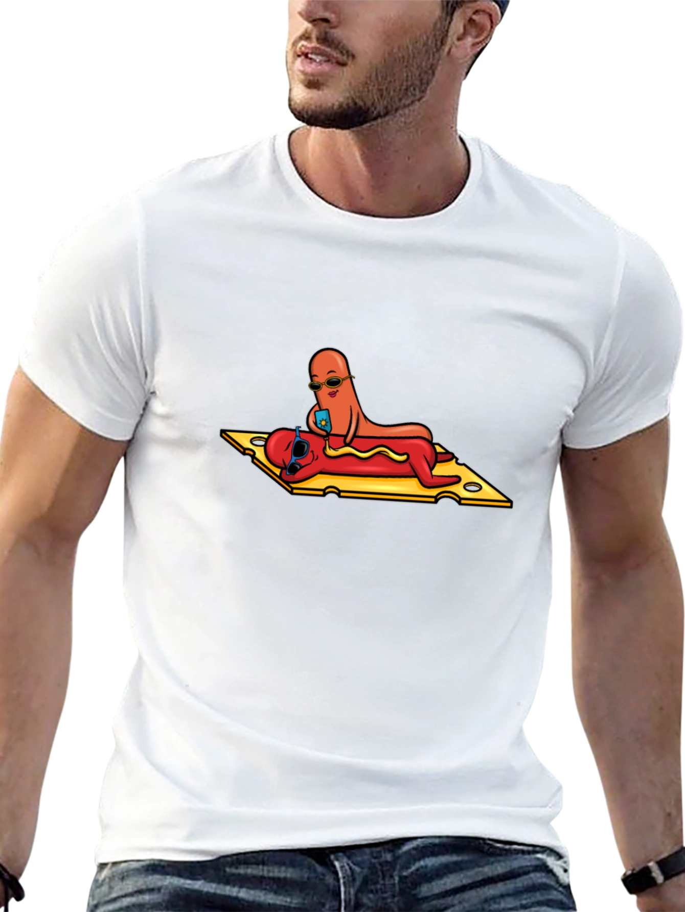 Hot Dog Selfie T-Shirt - Funny Foodie Tee