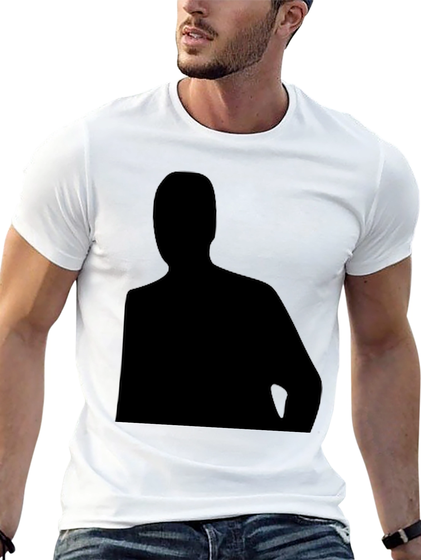 Silhouette Graphic Black T-Shirt - Mens Casual Tee