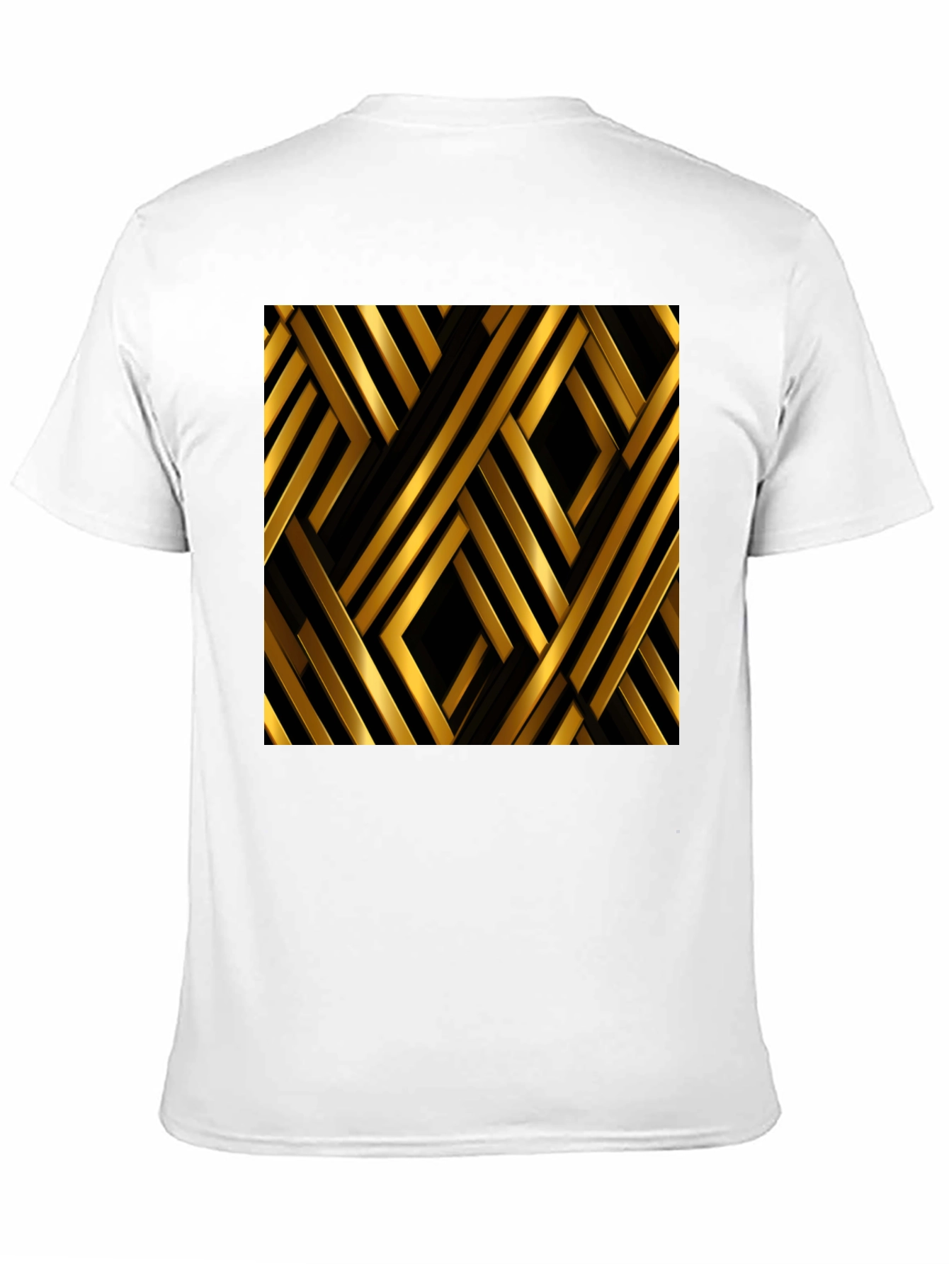 Geometric Gold & Black Pattern Graphic Tee