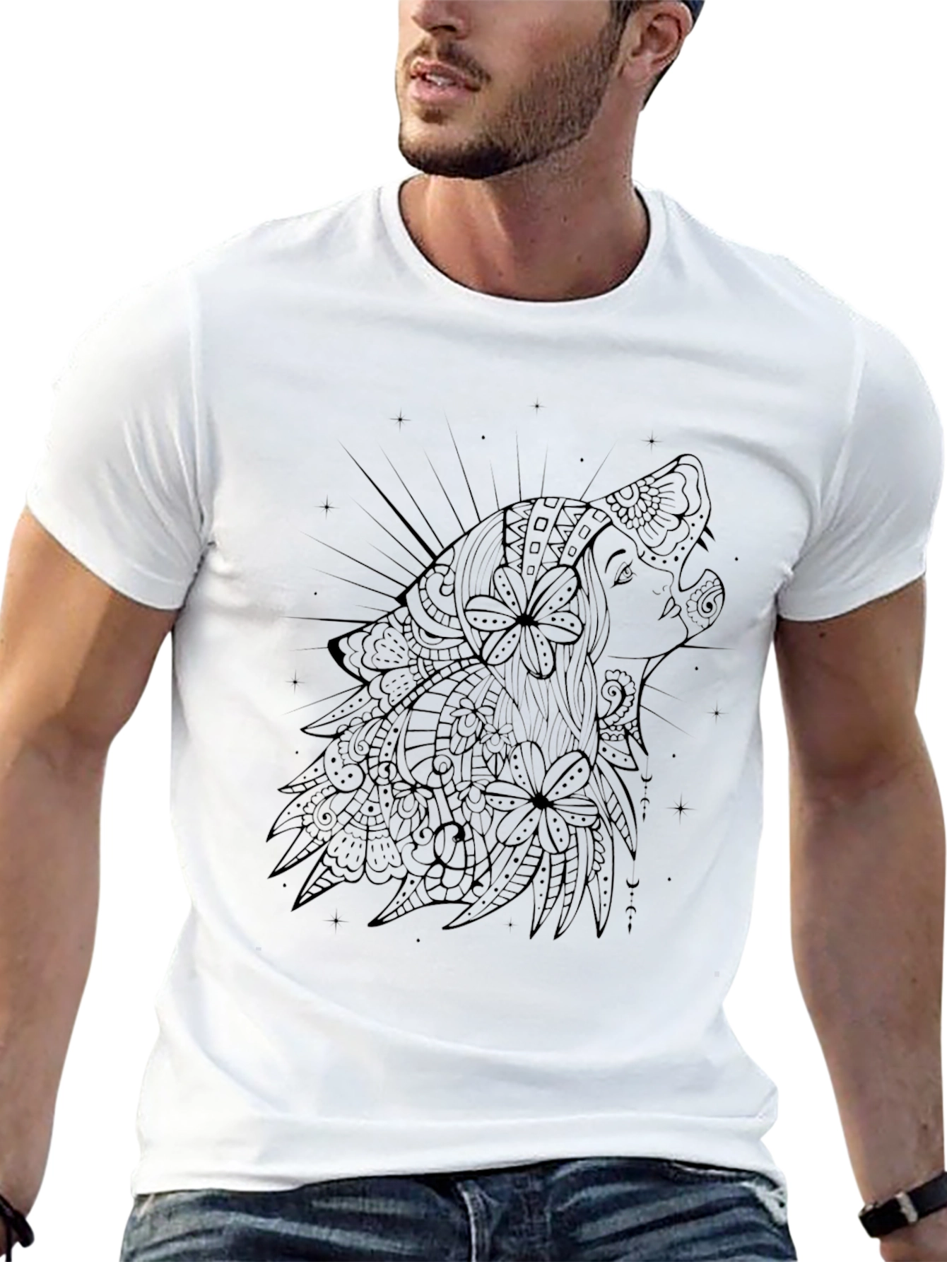 Wolf Lady Graphic Black Tee