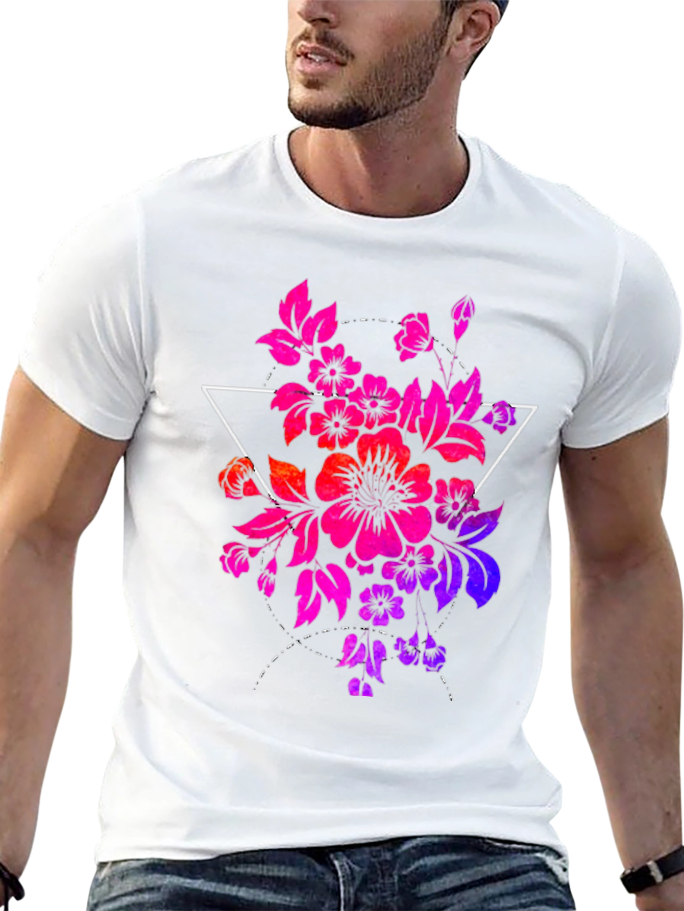 Floral Triangle Graphic T-Shirt