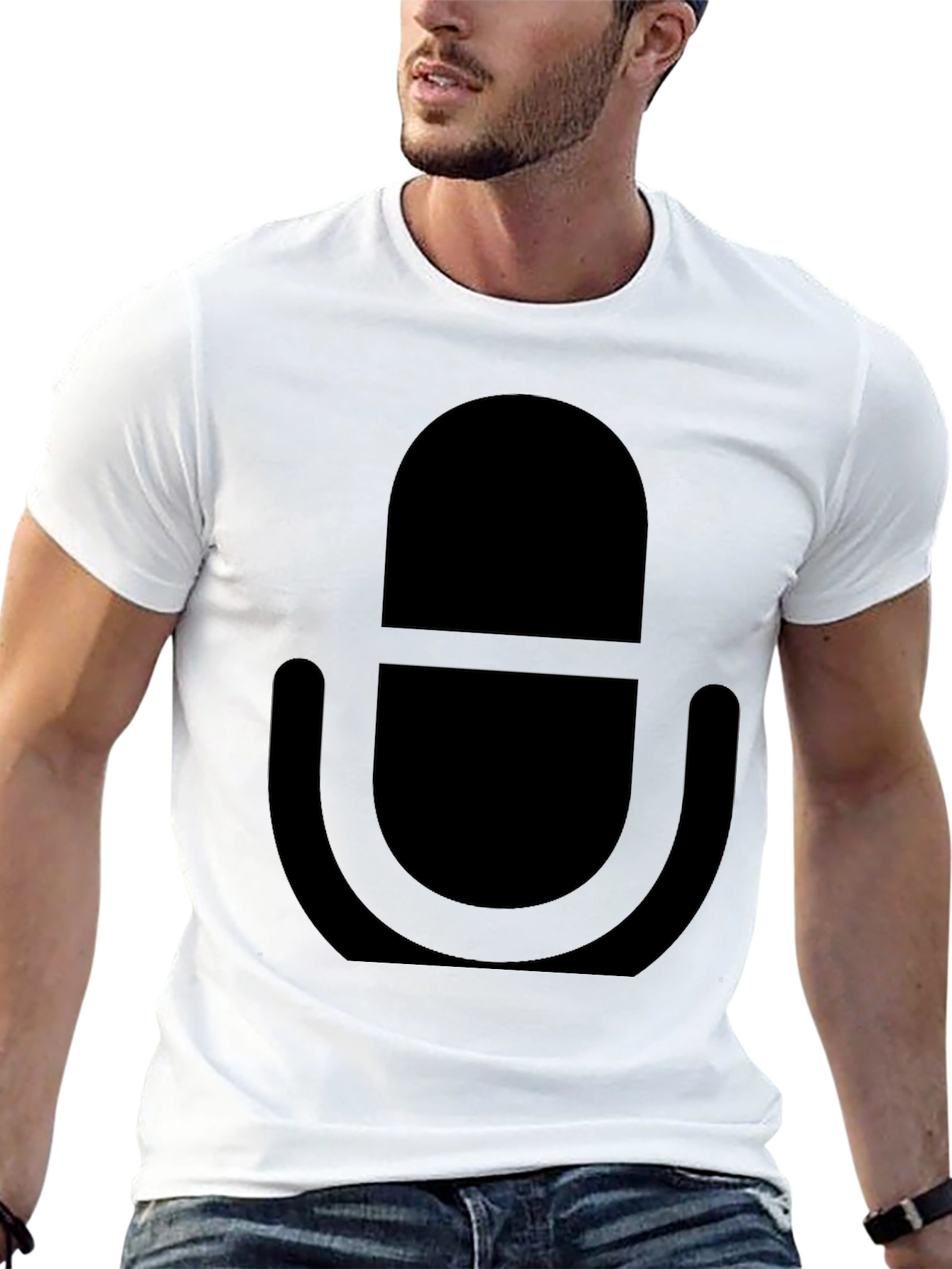 Black Microphone Graphic Tee