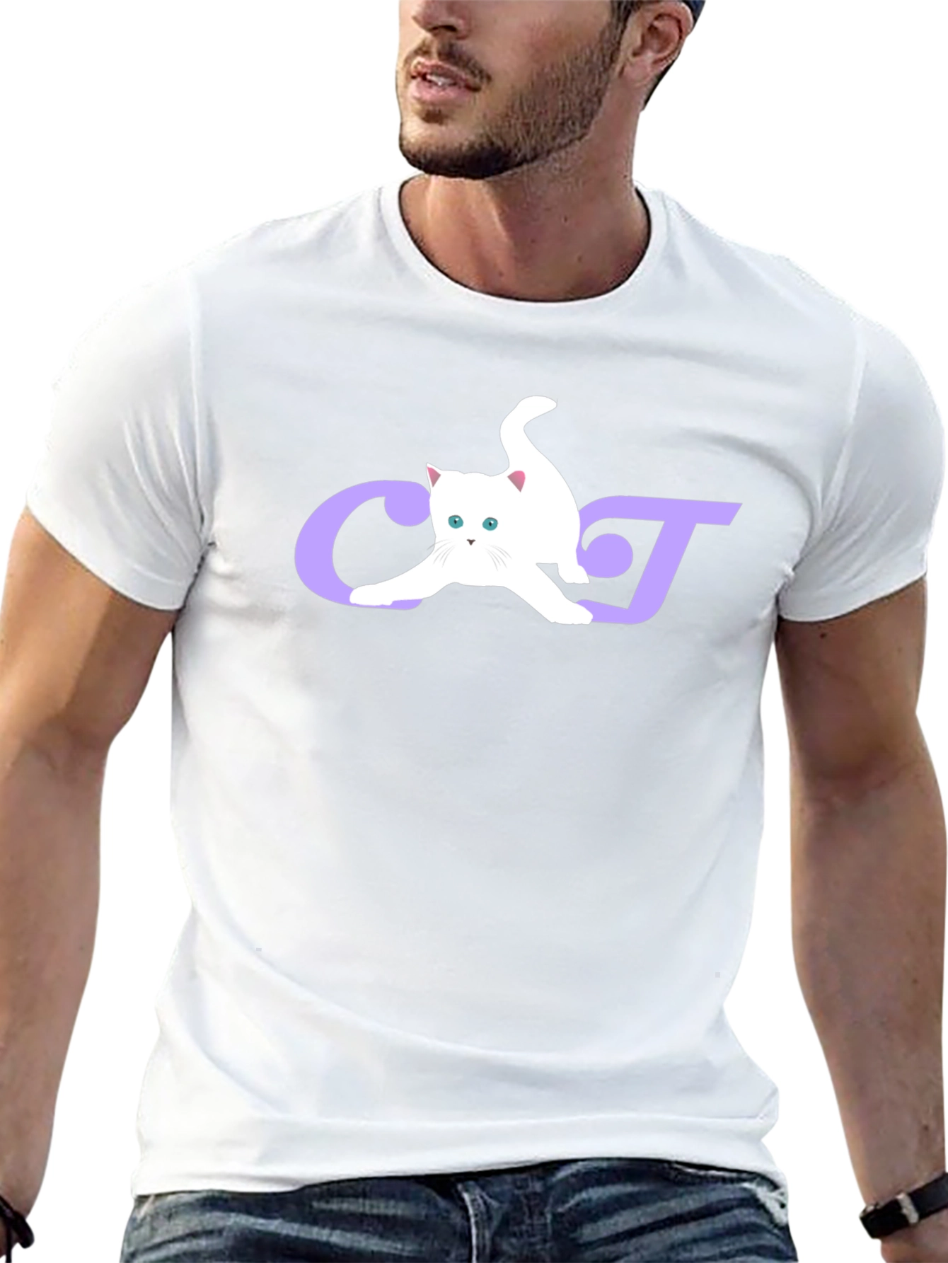 Cat Lover Graphic Tee - Black Cotton Blend