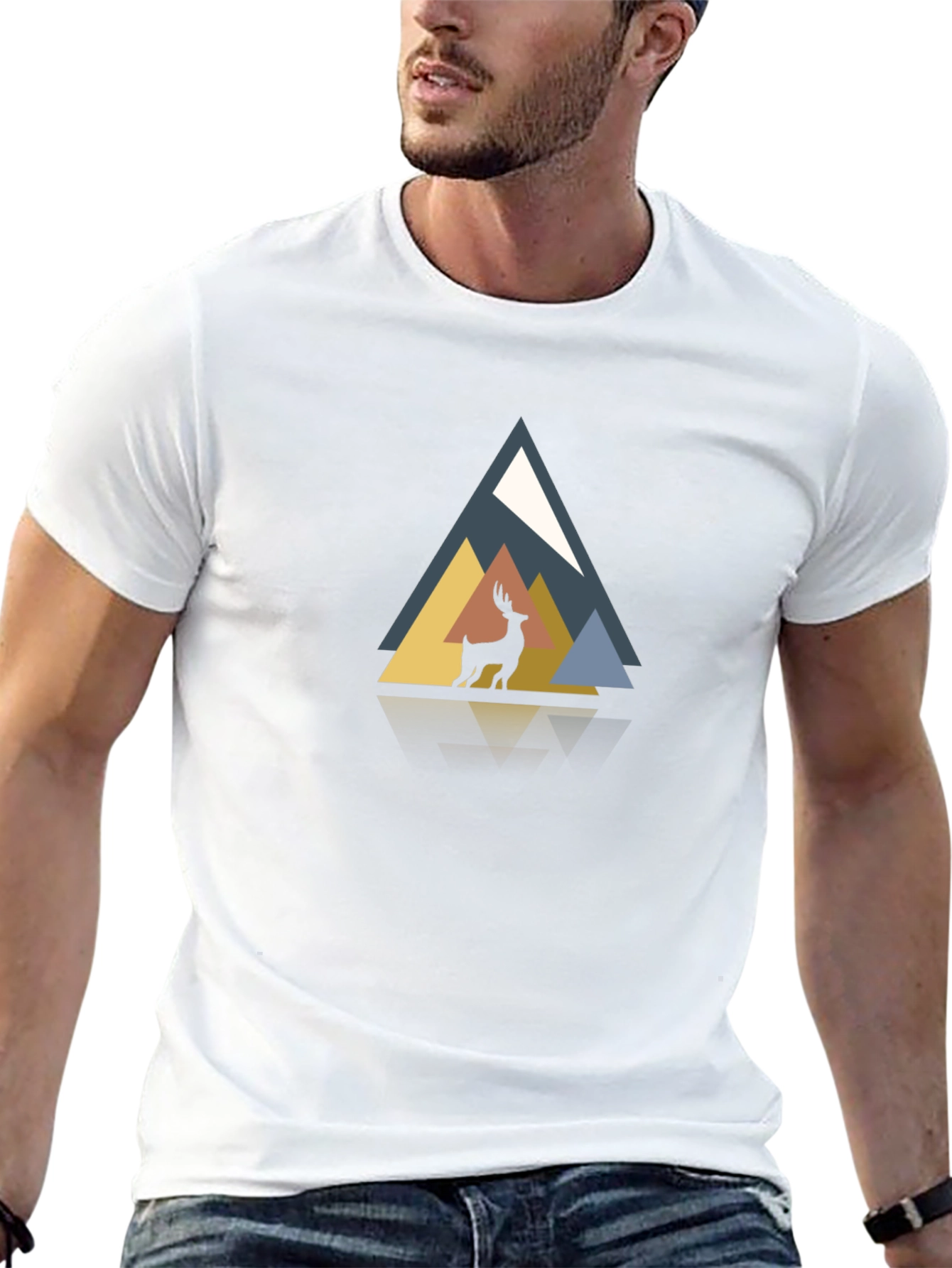 Geometric Deer Graphic Tee