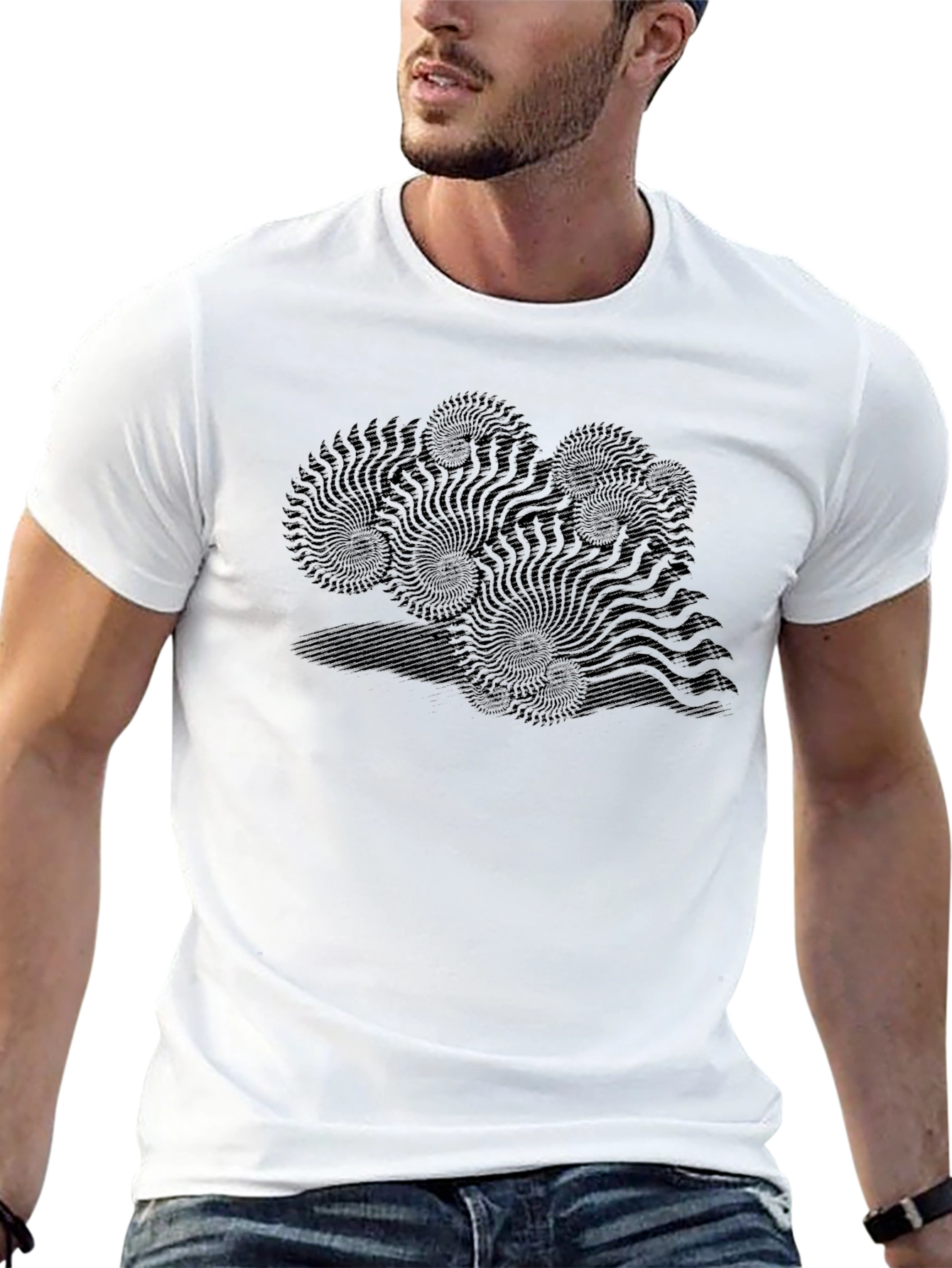 Optical Illusion Black Graphic Tee