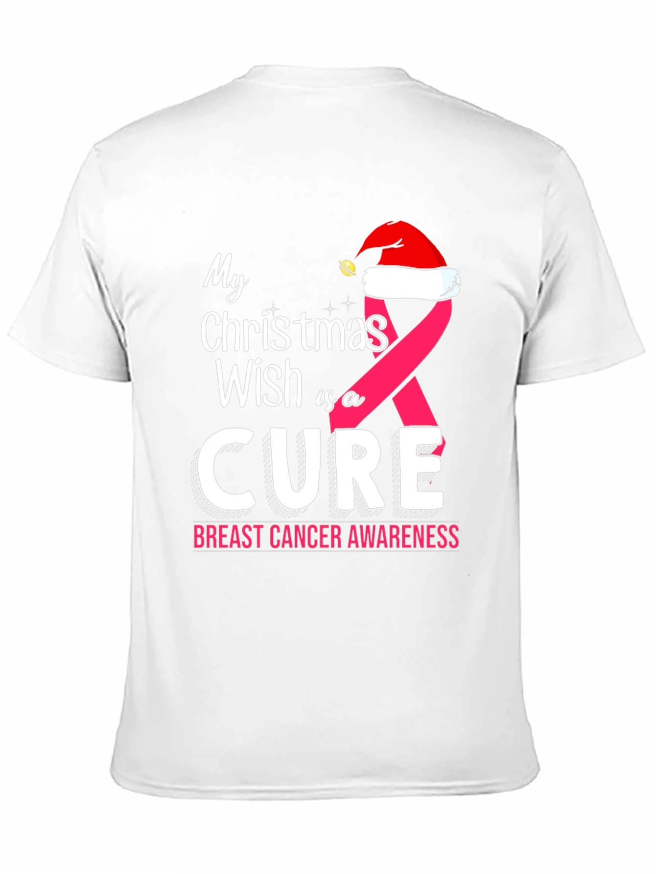 Christmas Wish Cure Breast Cancer Awareness T-Shirt