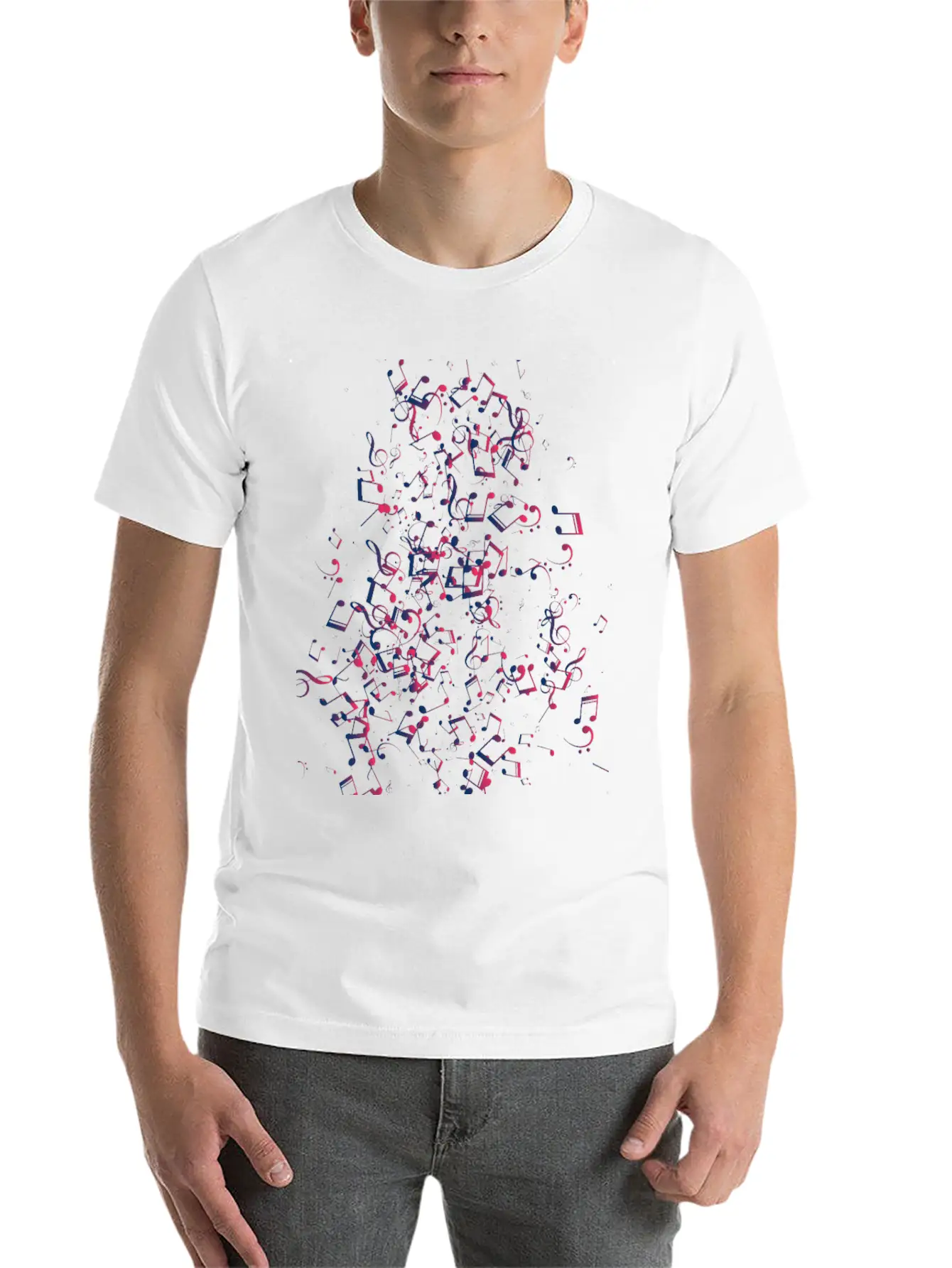 Musical Notes Unisex Casual T-Shirt – Clean Design For Daily Comfort