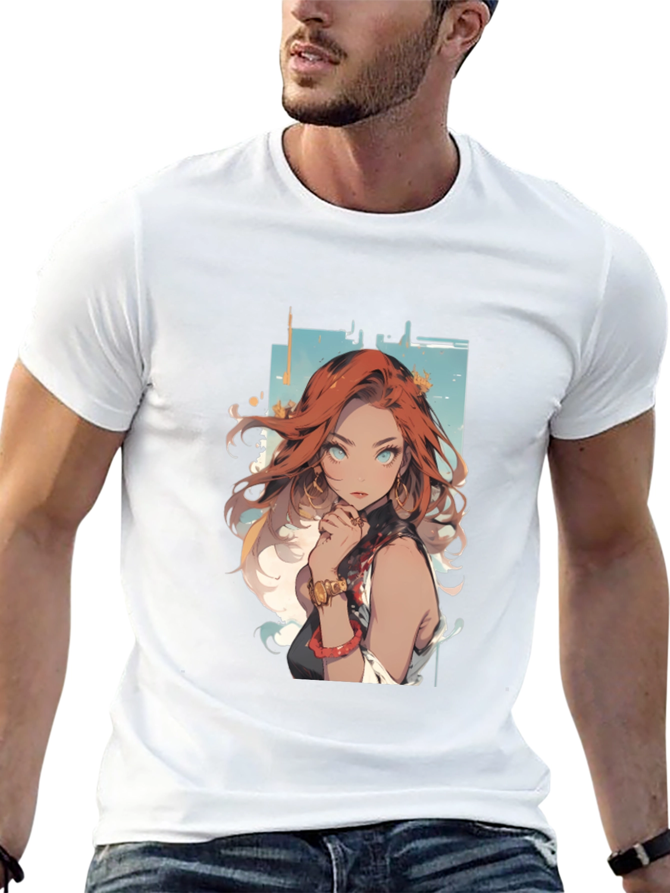 Anime Girl Graphic Tee - Black T-Shirt